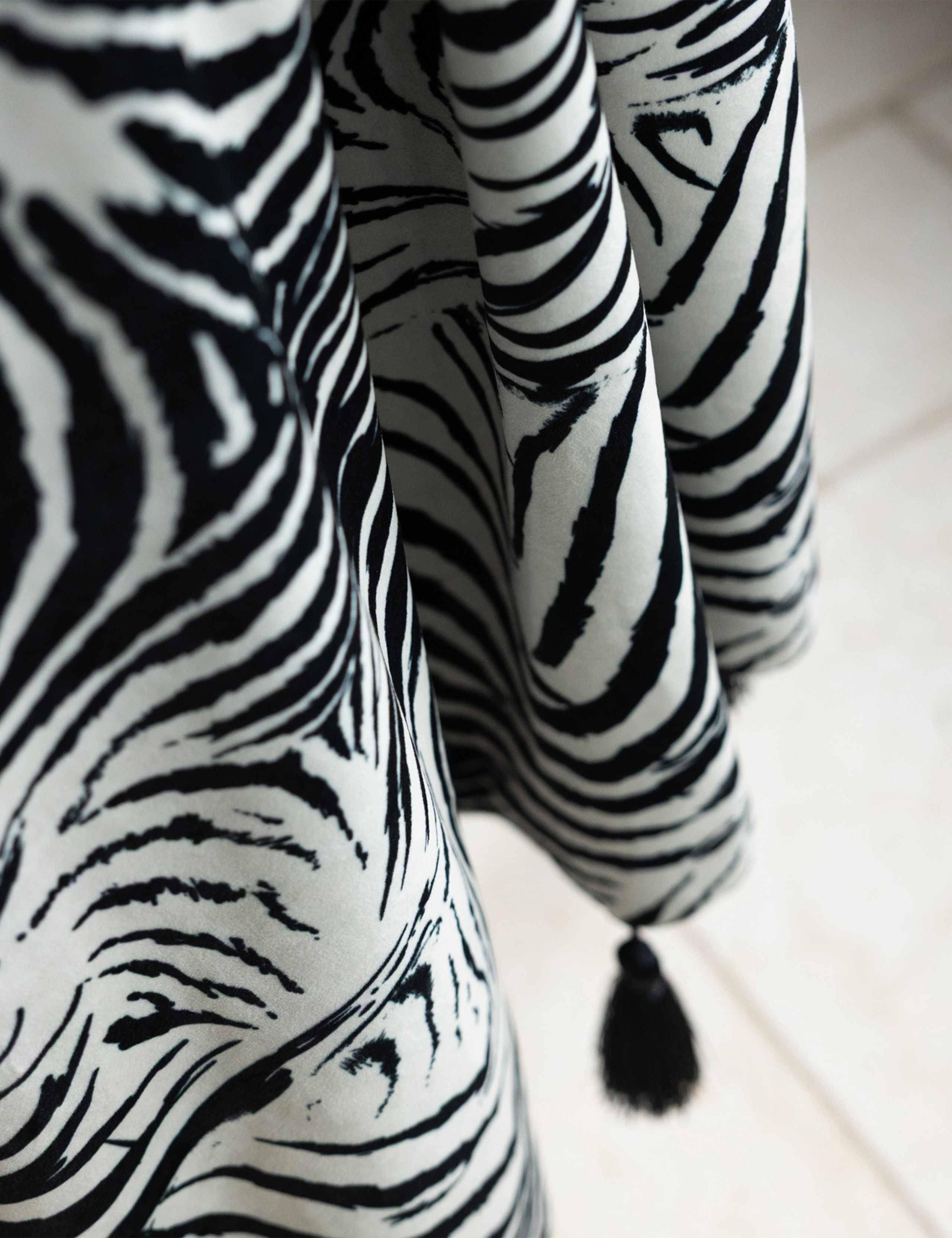Velvet Zebra Tassled Throw 3 of 6