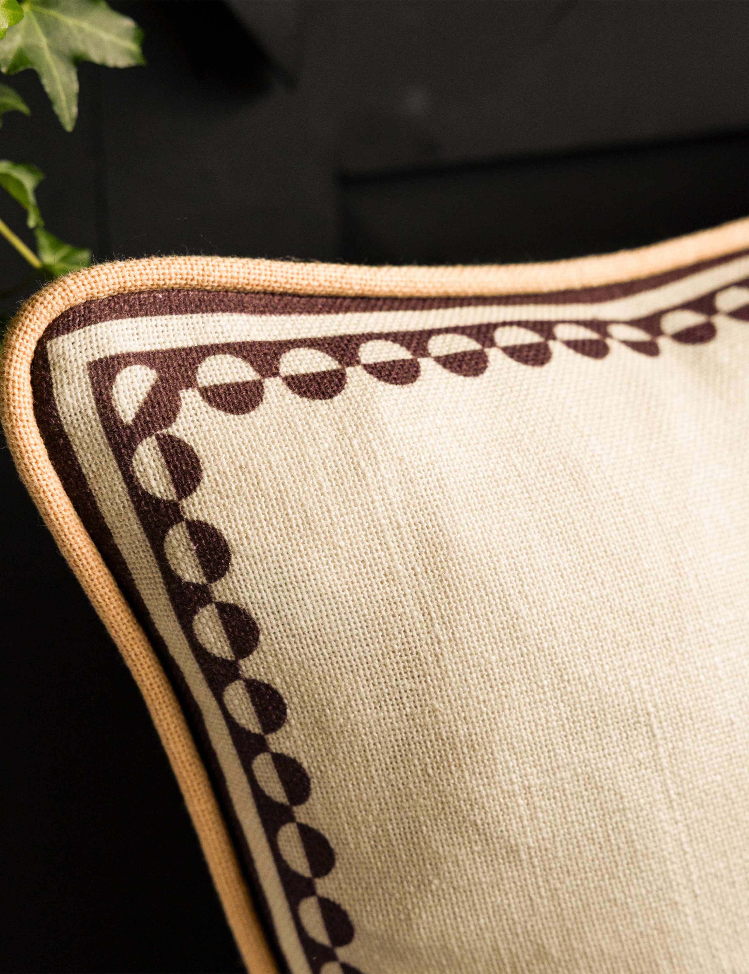 Pure Cotton Yes Sir Piped Cushion 2 of 6