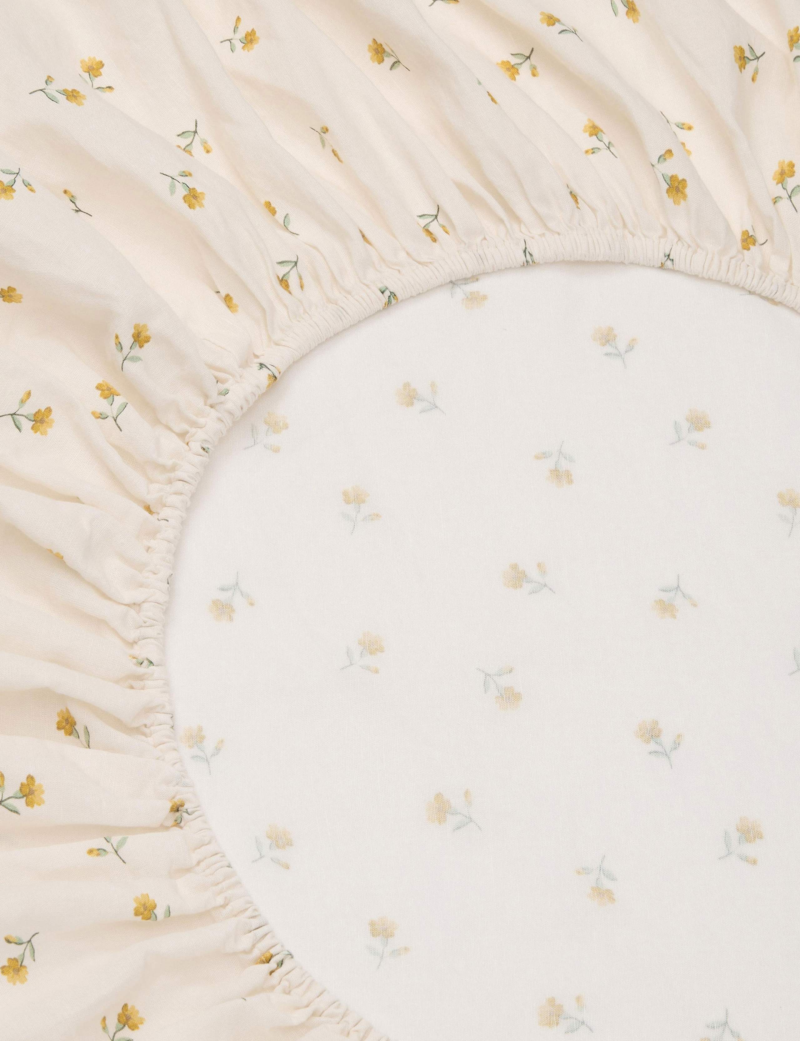Linen Rich Posy Bud Fitted Sheet 3 of 3