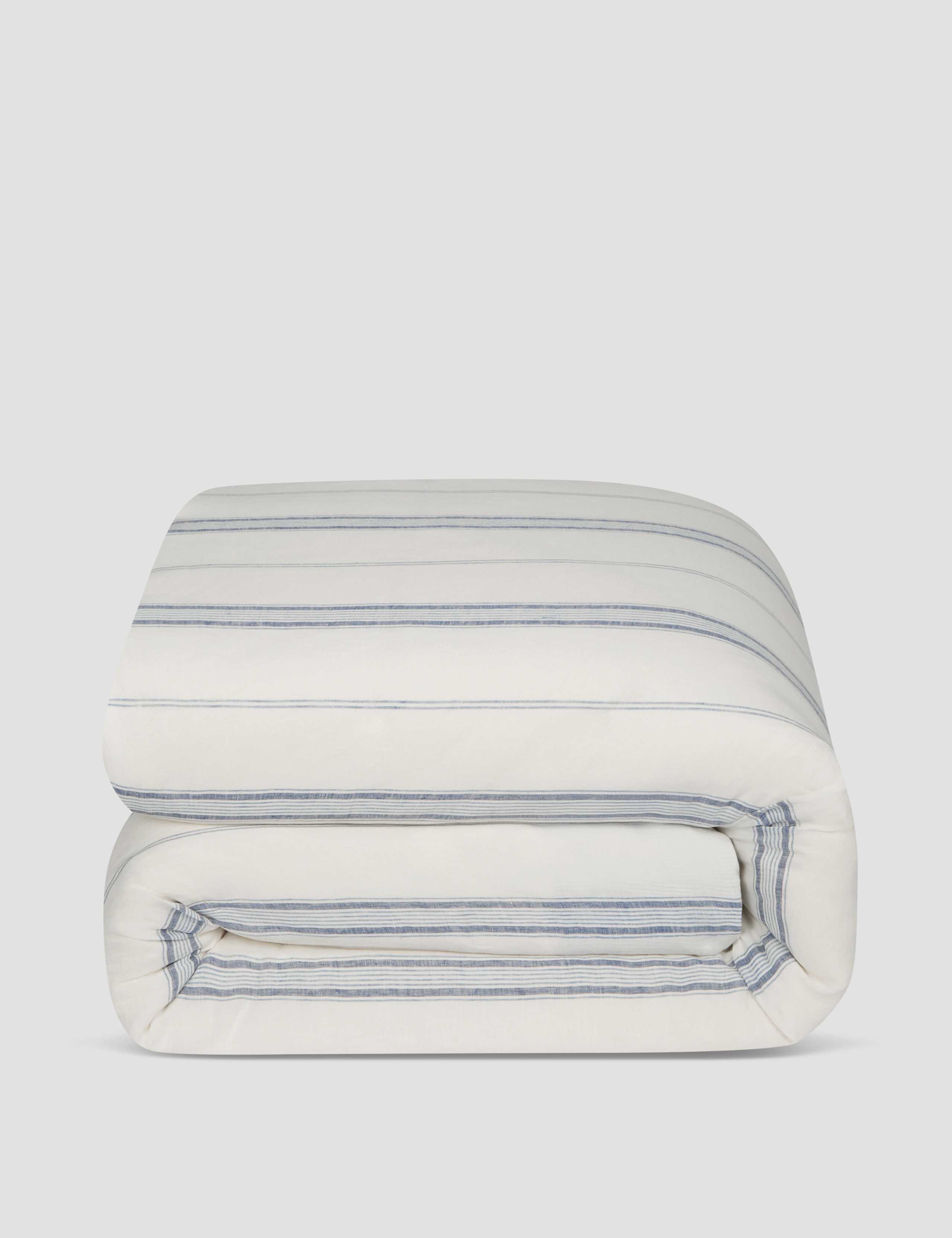 Pure Linen Farmhouse Stripe Duvet Cover 3 of 3