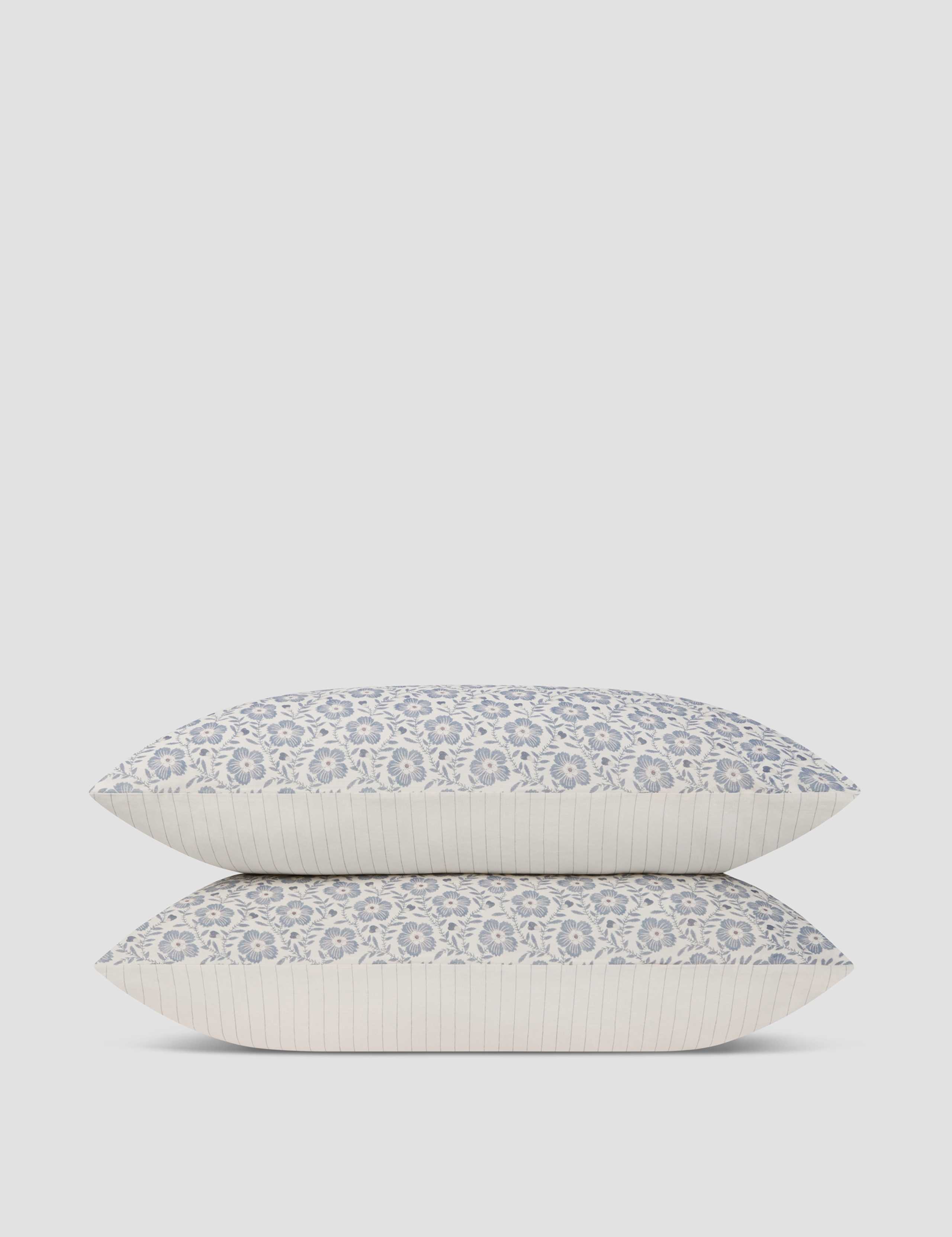2 Pack Linen Rich Folk Floral Pillowcases 3 of 3