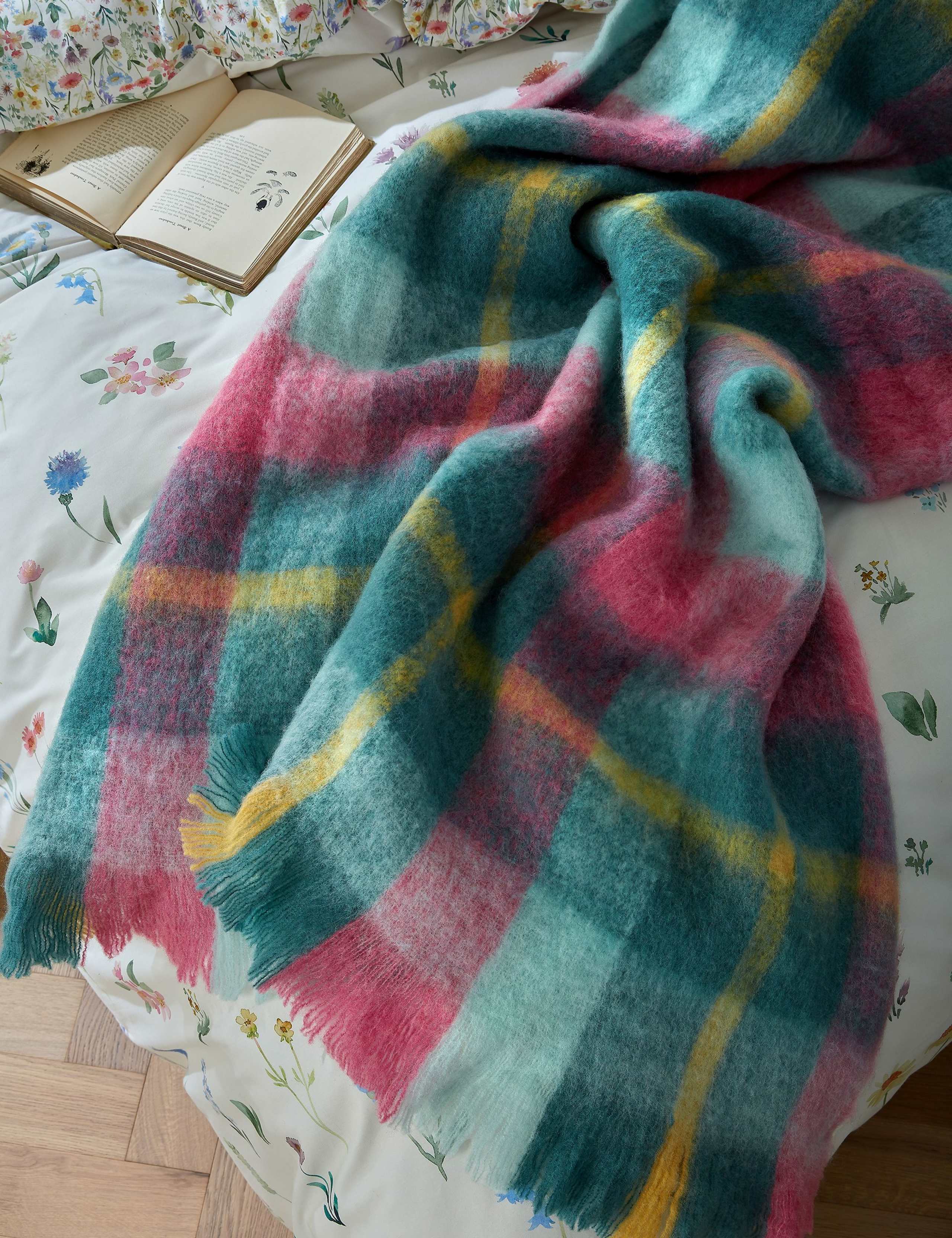 Wool Blend Highland Check Throw 1 of 5