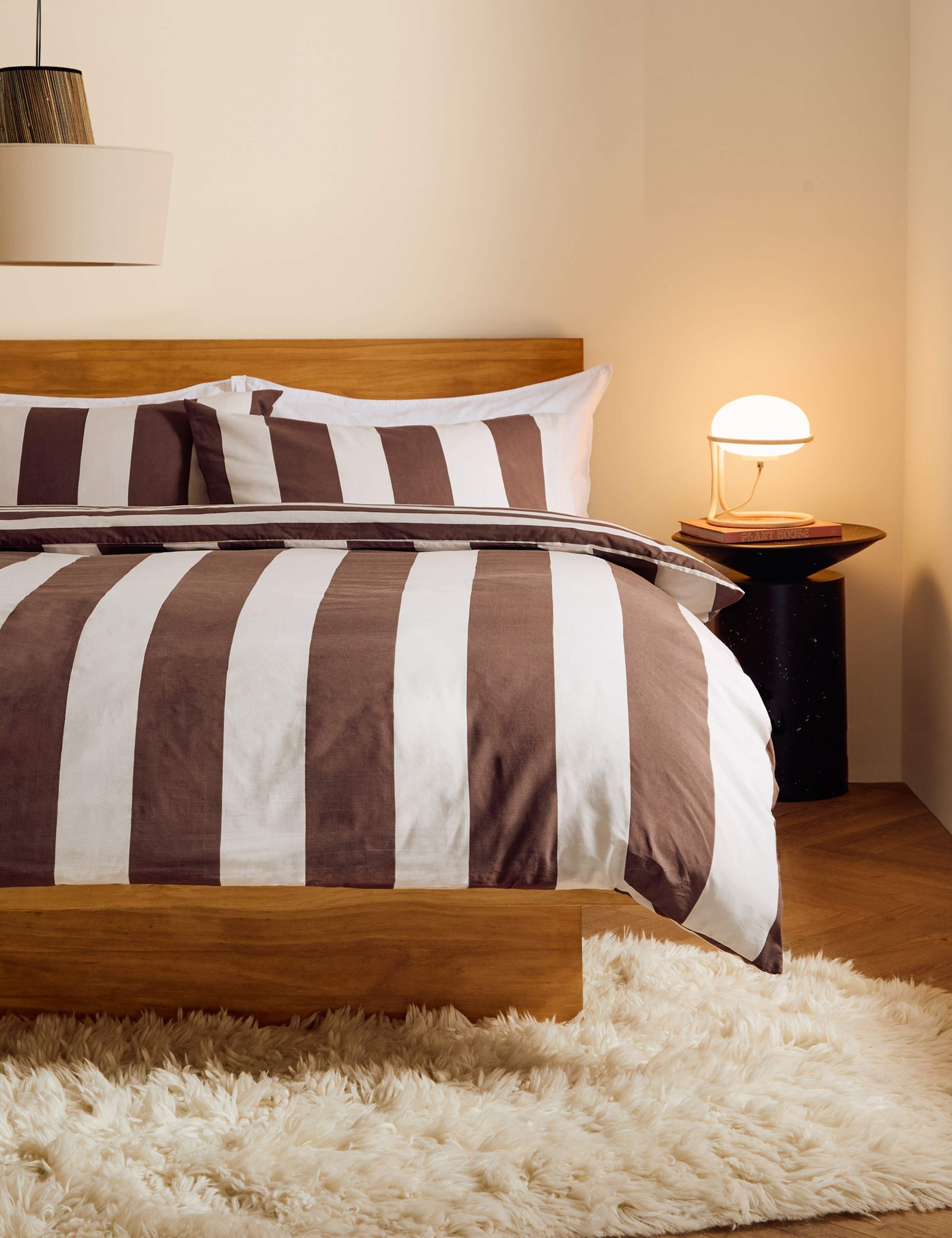 Pure Cotton Donni Wide Stripe Bedding Set 1 of 3
