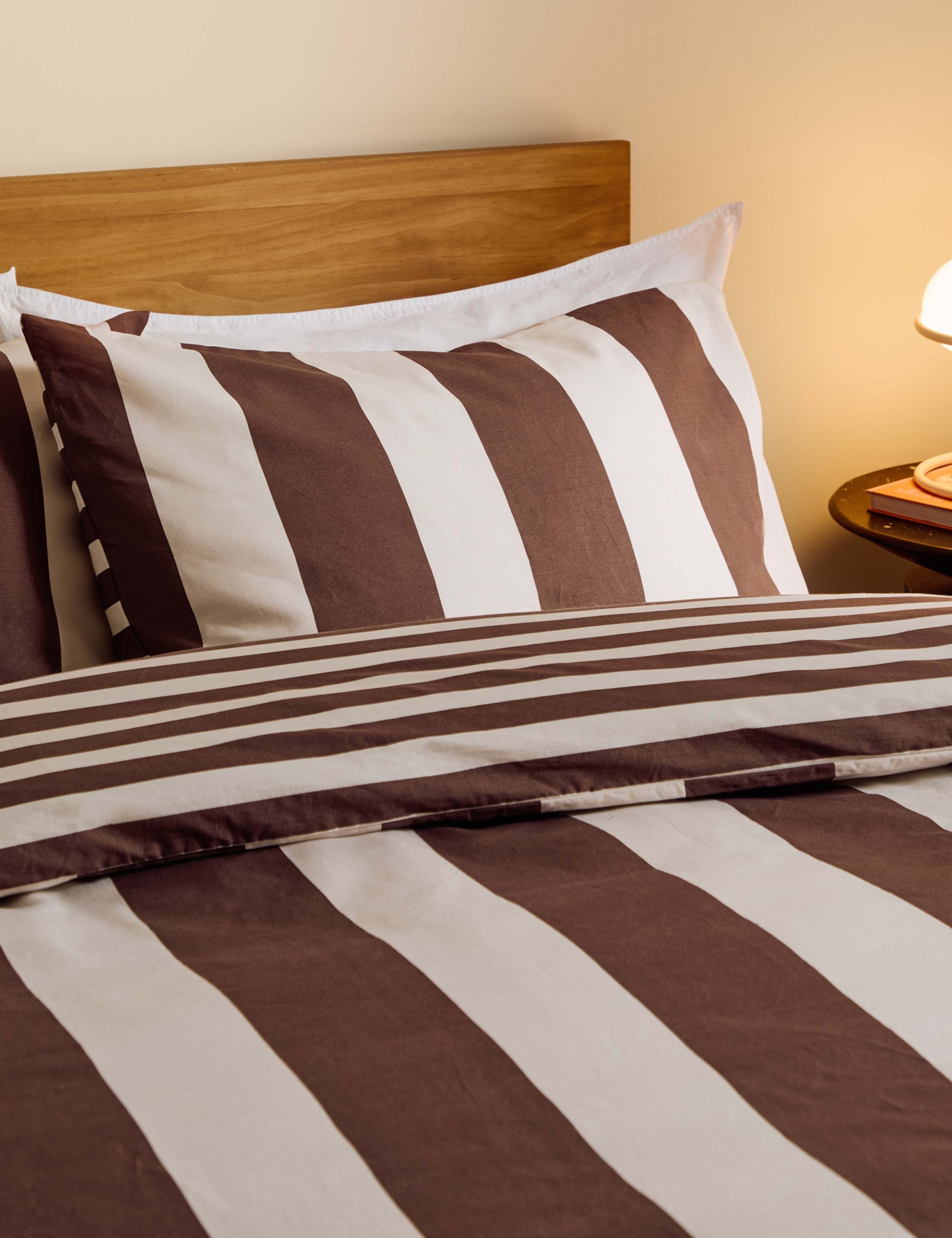Pure Cotton Donni Wide Stripe Bedding Set 3 of 3