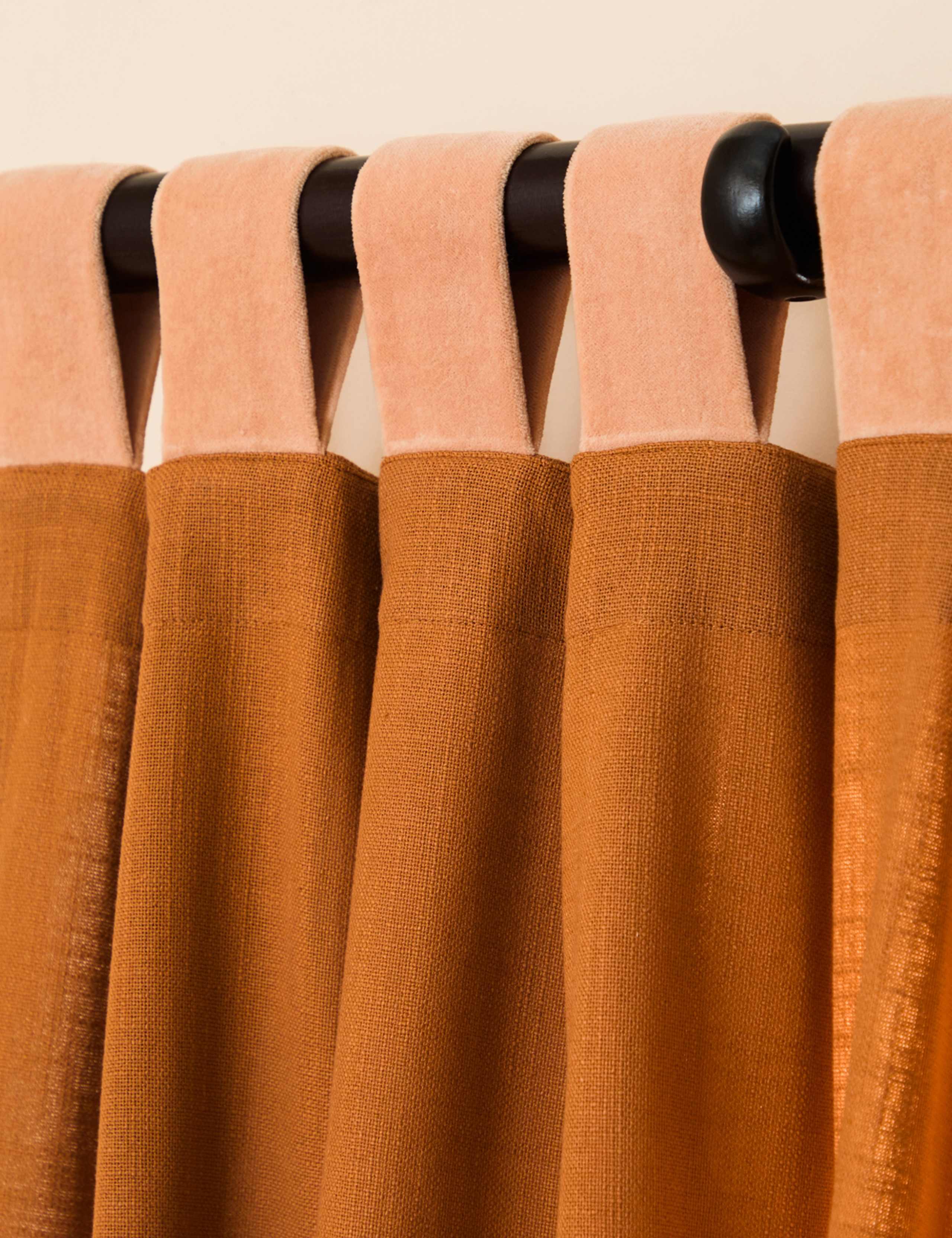Pure Cotton Hadlo Curtains With Velvet Loops 2 of 4