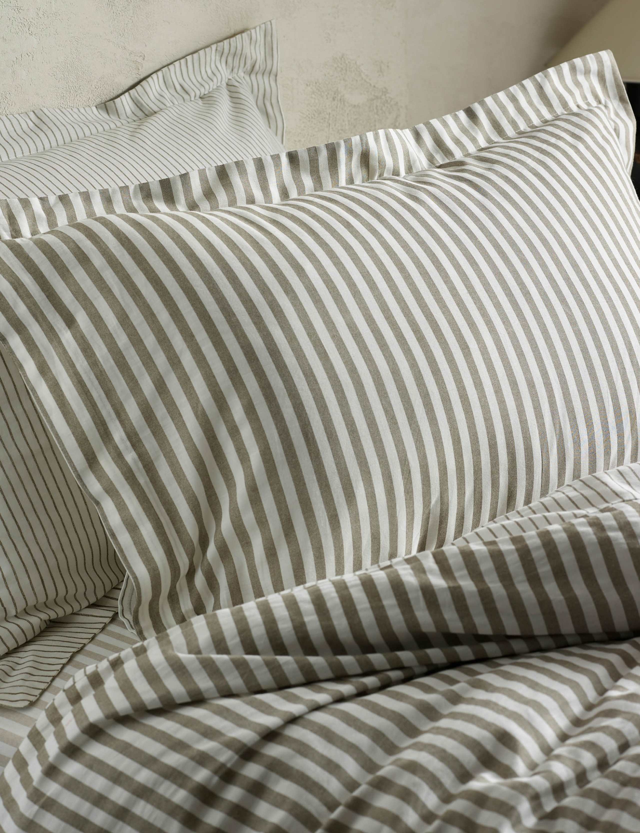 2 Pack Pure Cotton Hebden Stripe Pillowcases 1 of 3