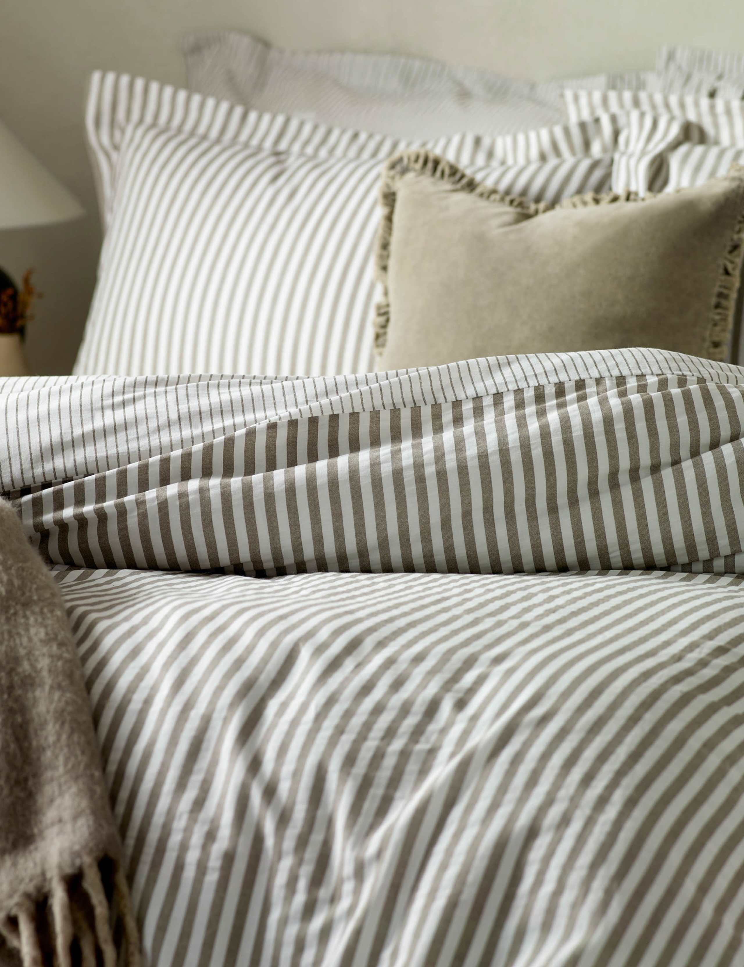 2 Pack Pure Cotton Hebden Stripe Pillowcases 2 of 3