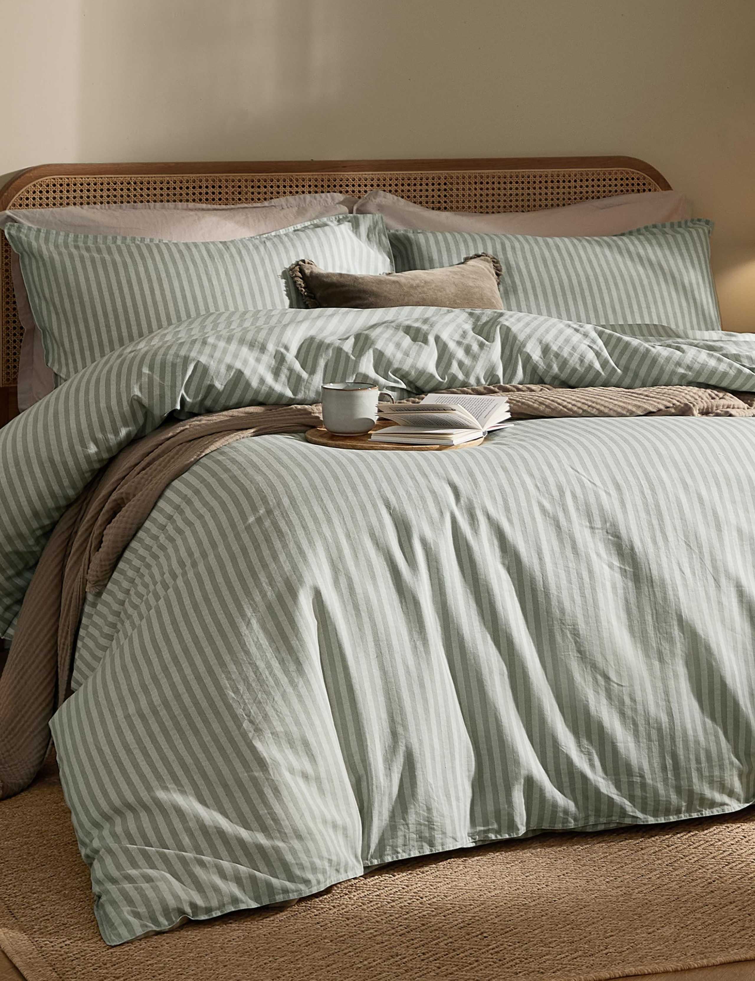 Set of 2 Pure Cotton Marlow Striped Pillowcases 2 of 2