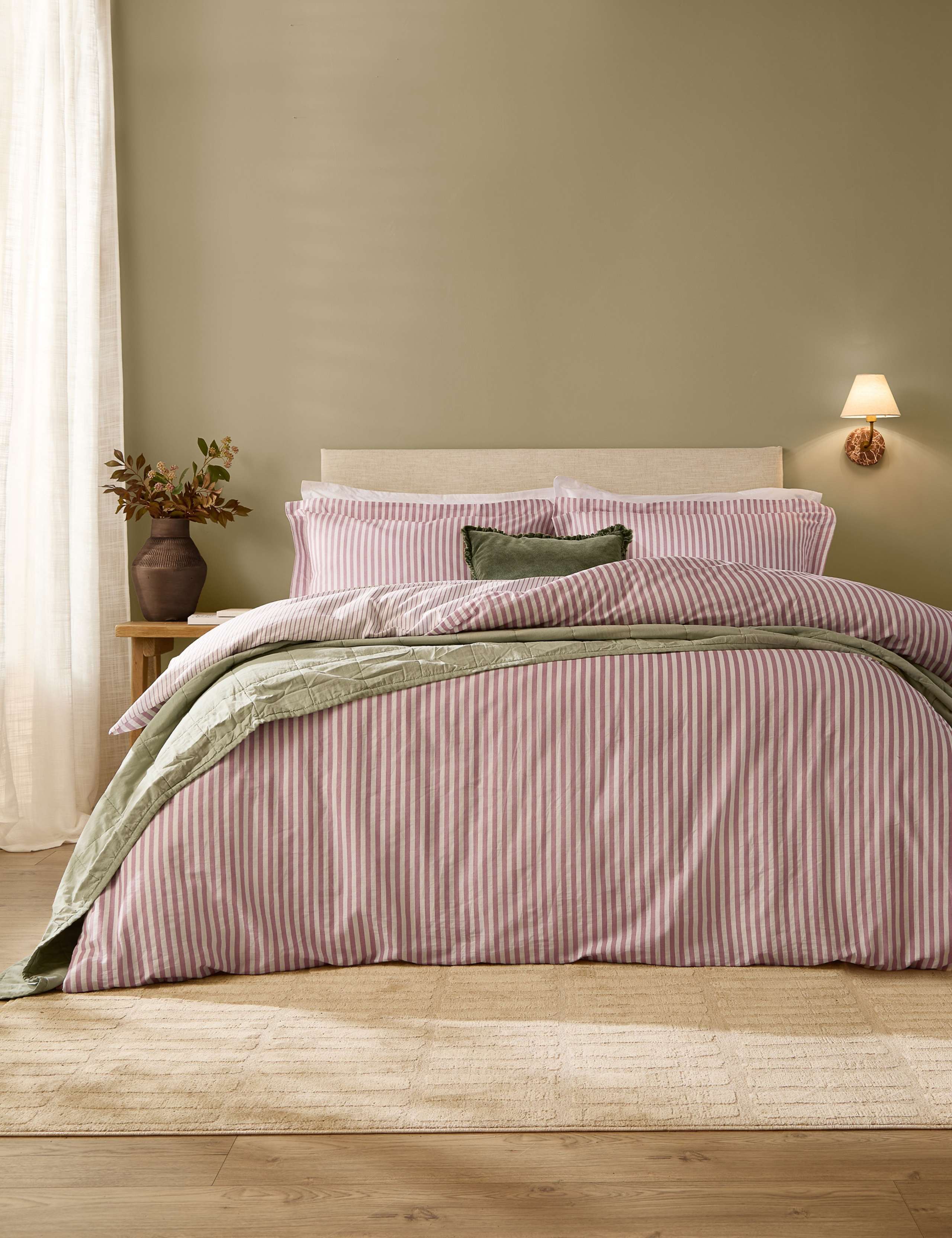 Hebden Striped Cotton Reversible Bedding Set 1 of 3