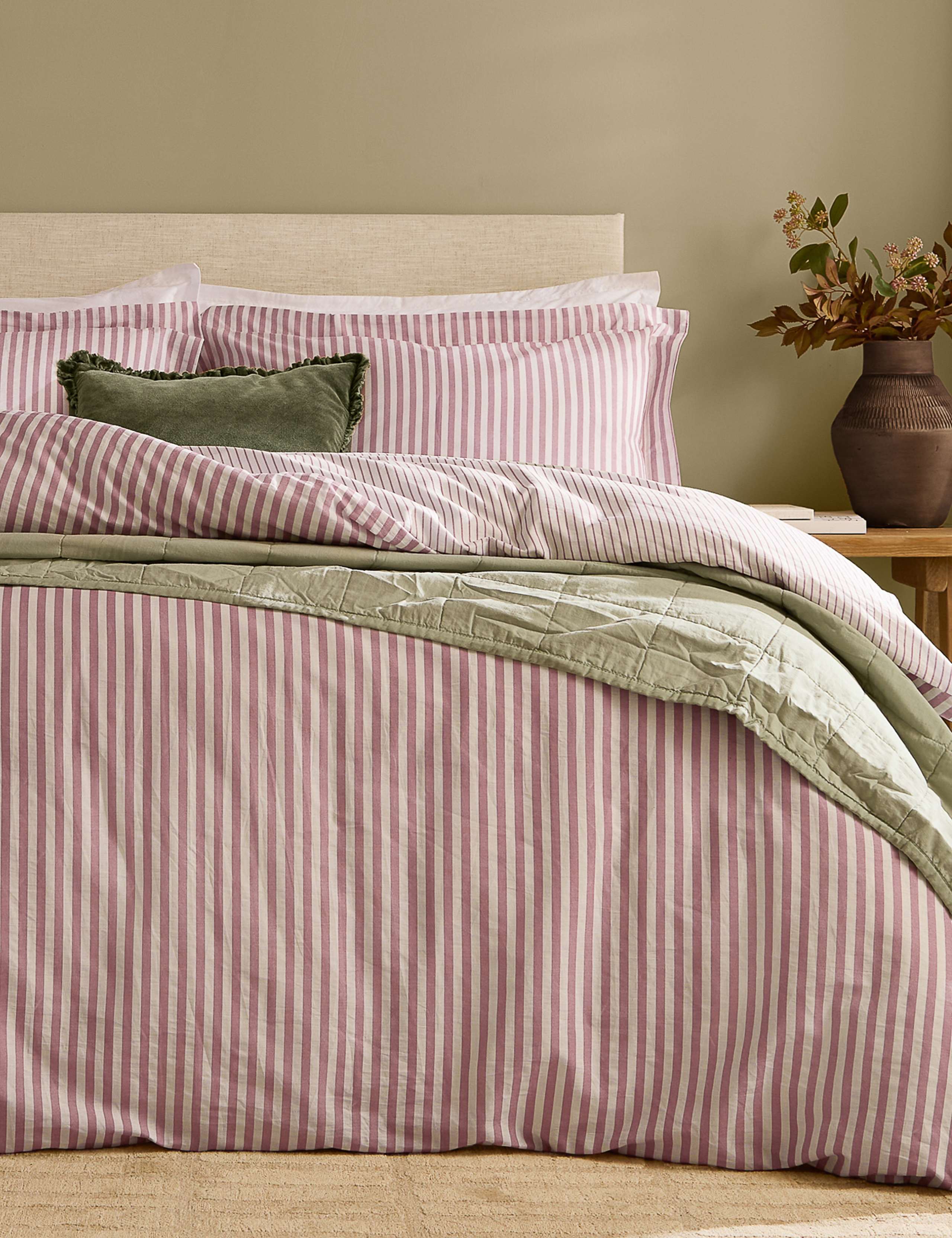 Hebden Striped Cotton Reversible Bedding Set 2 of 3
