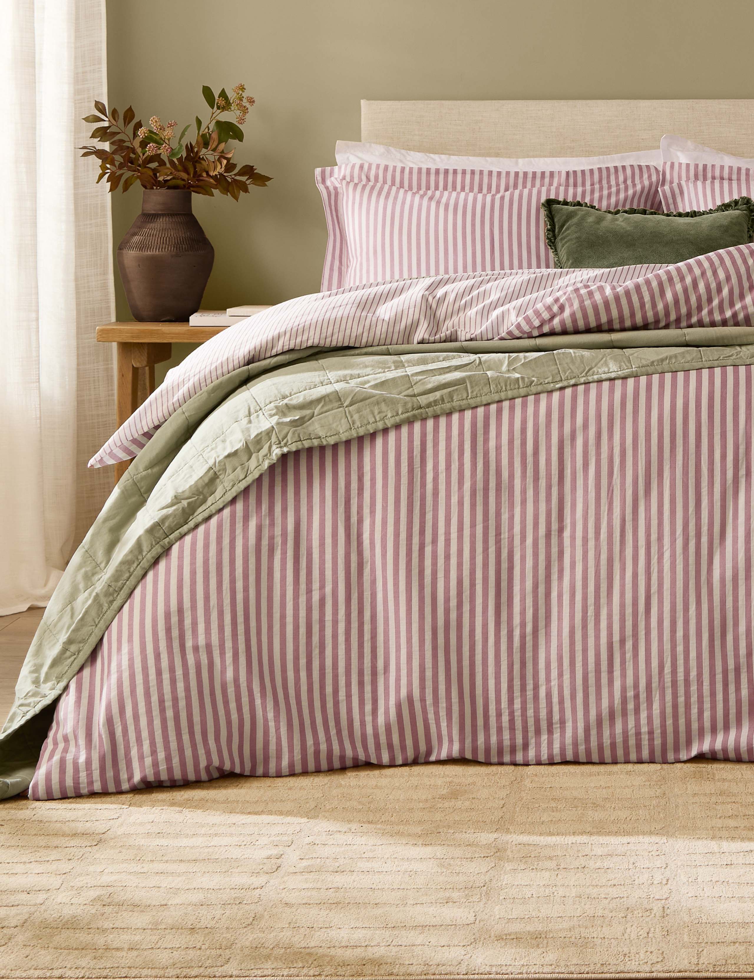 Hebden Striped Cotton Reversible Bedding Set 3 of 3