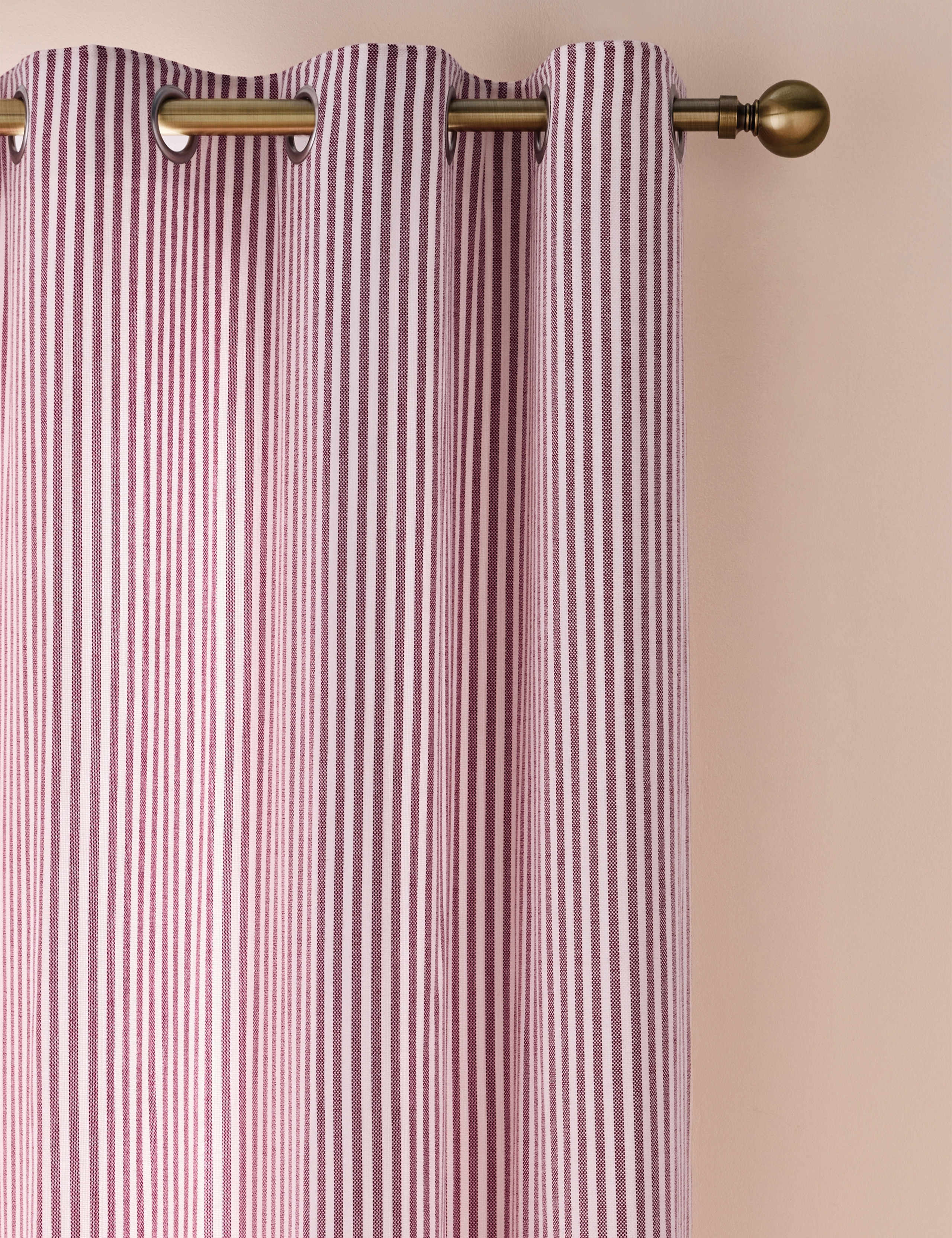 Cornish Chenille Striped Eyelet Curtains 3 of 4