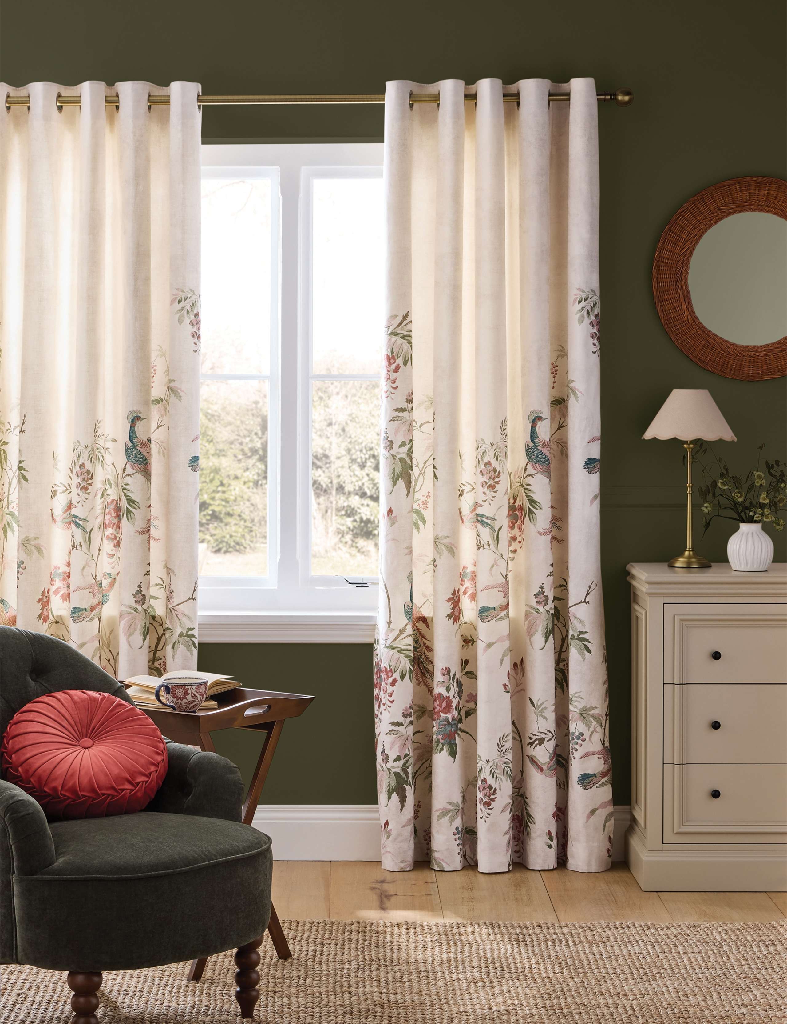 Attleton Cotton Rich Floral Eyelet Curtains 1 of 4