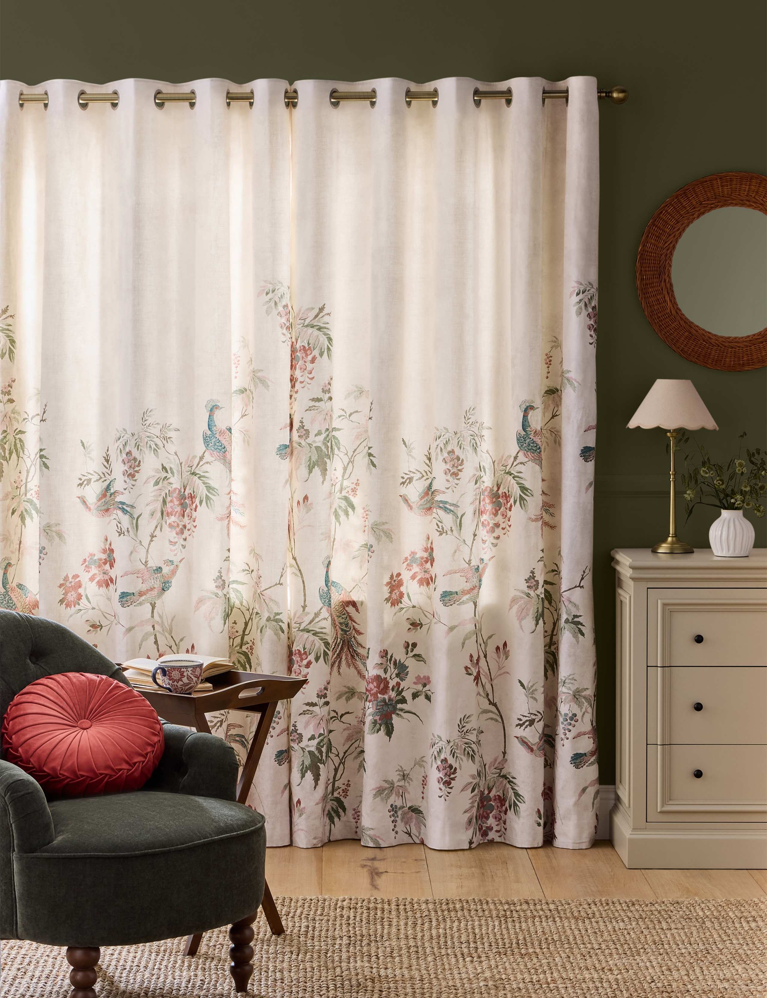 Attleton Cotton Rich Floral Eyelet Curtains 4 of 4