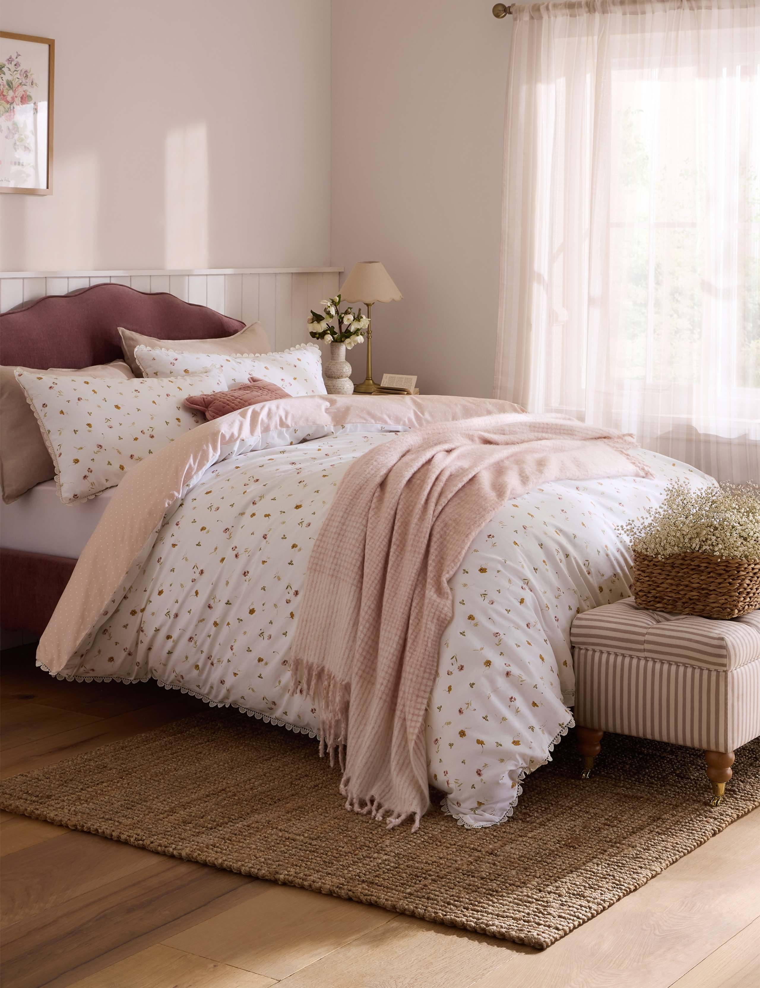 Pure Cotton Neve Floral Bedding Set 3 of 5