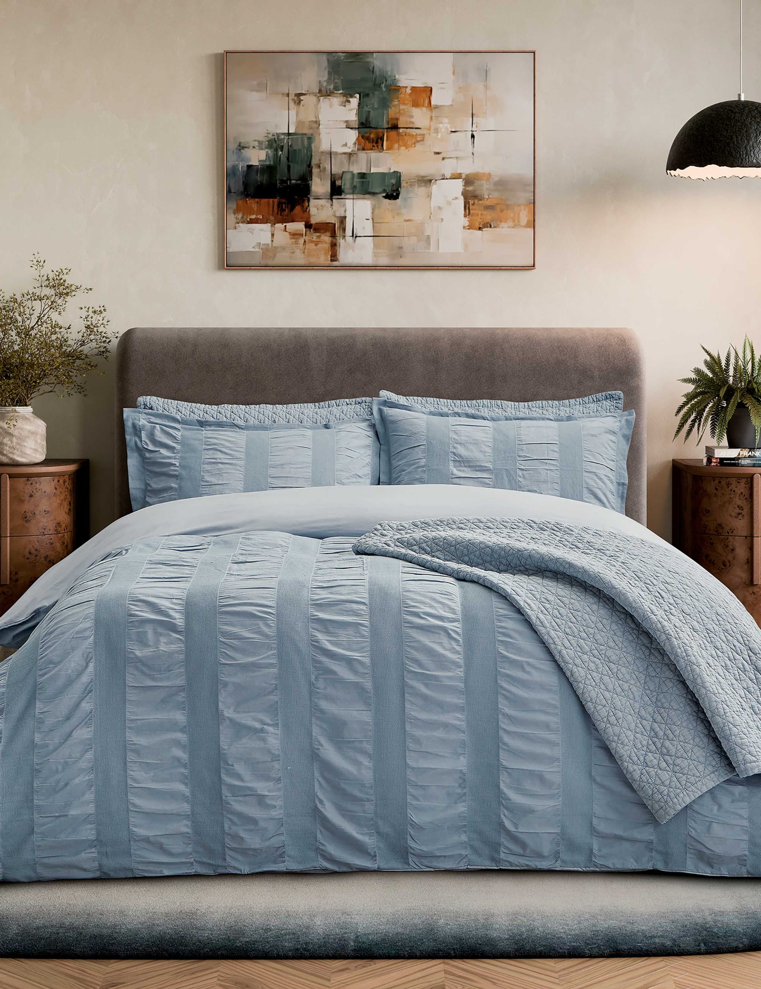 Pure Cotton Waffle Stripe Bedding Set 3 of 7
