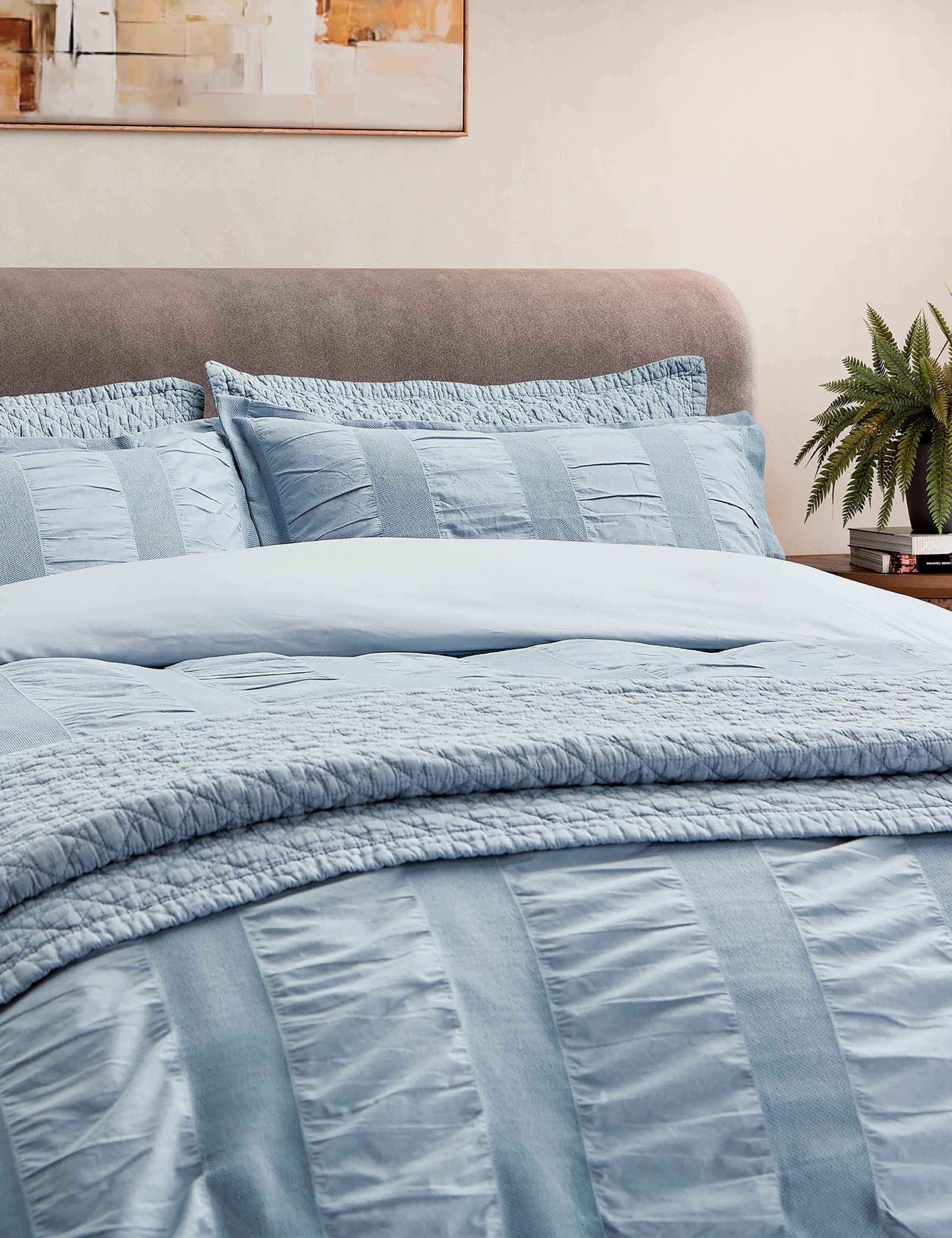 Pure Cotton Waffle Stripe Bedding Set 4 of 7