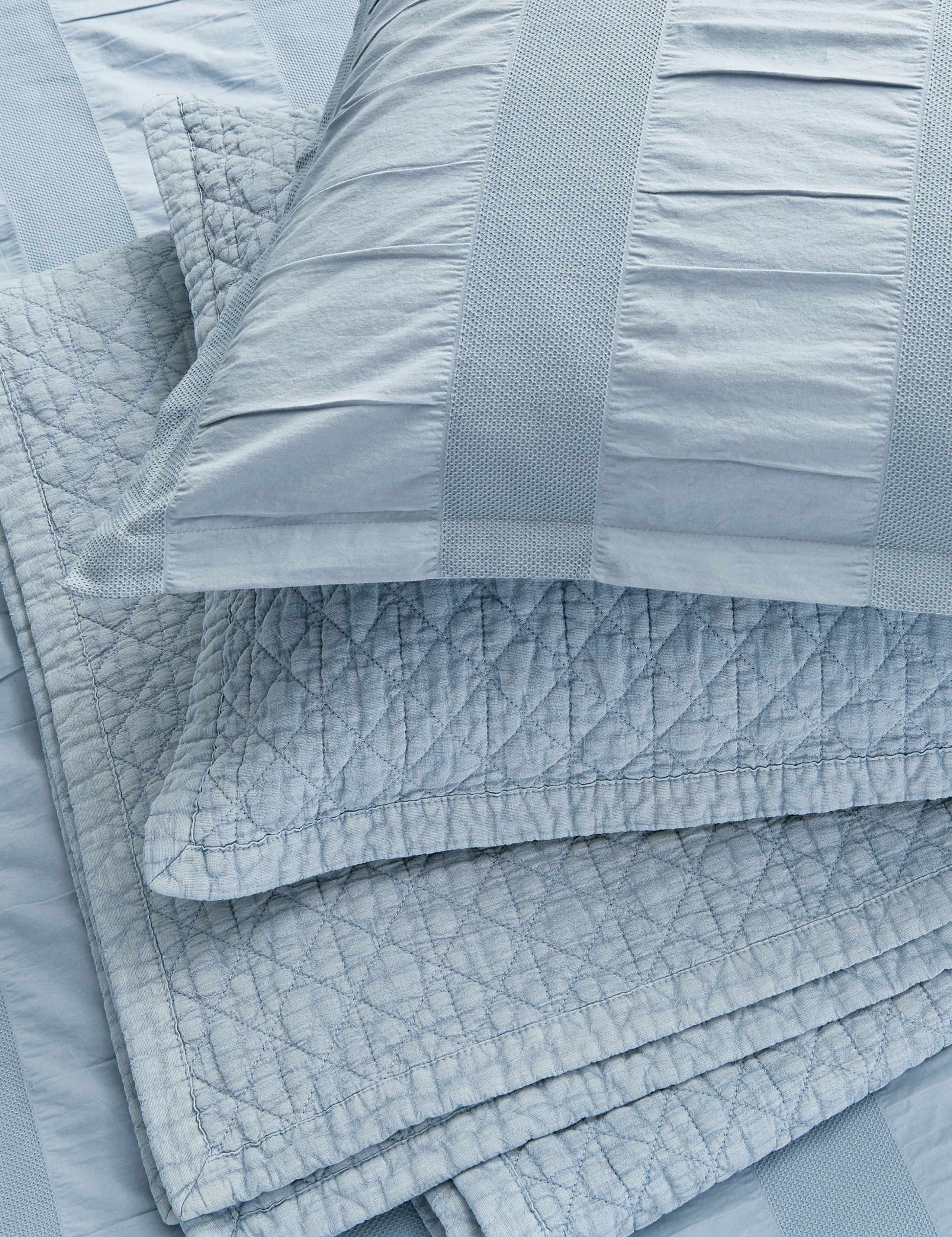 Pure Cotton Waffle Stripe Bedding Set 6 of 7