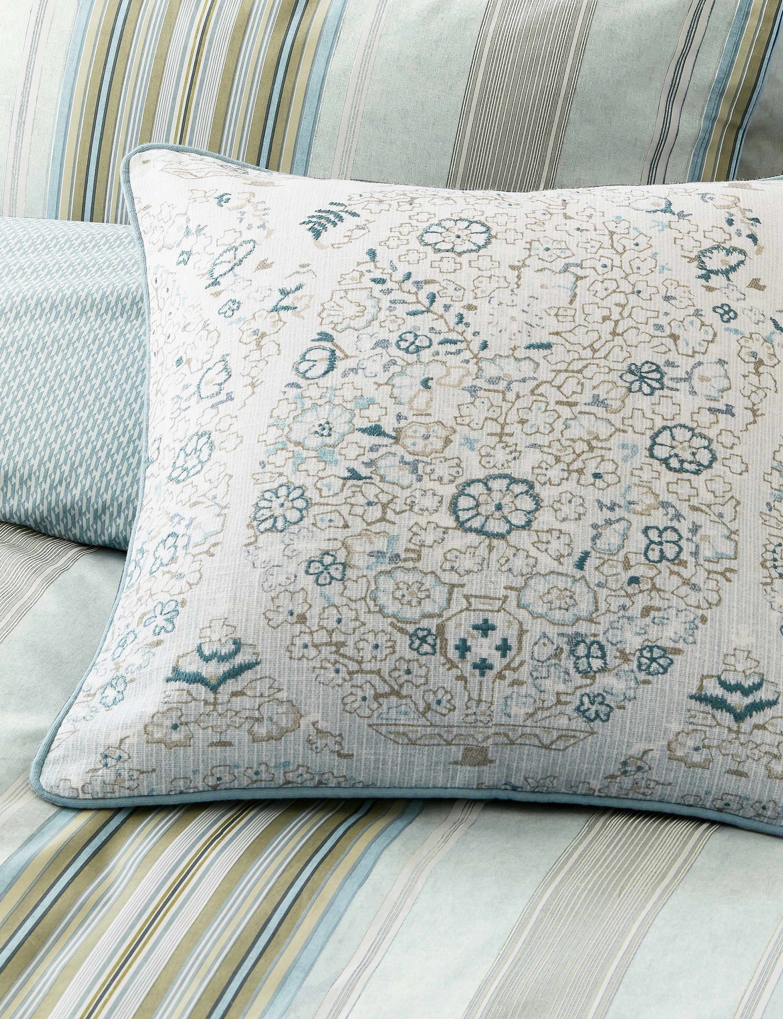 Pure Cotton Floral Embroidered Cushion 3 of 6