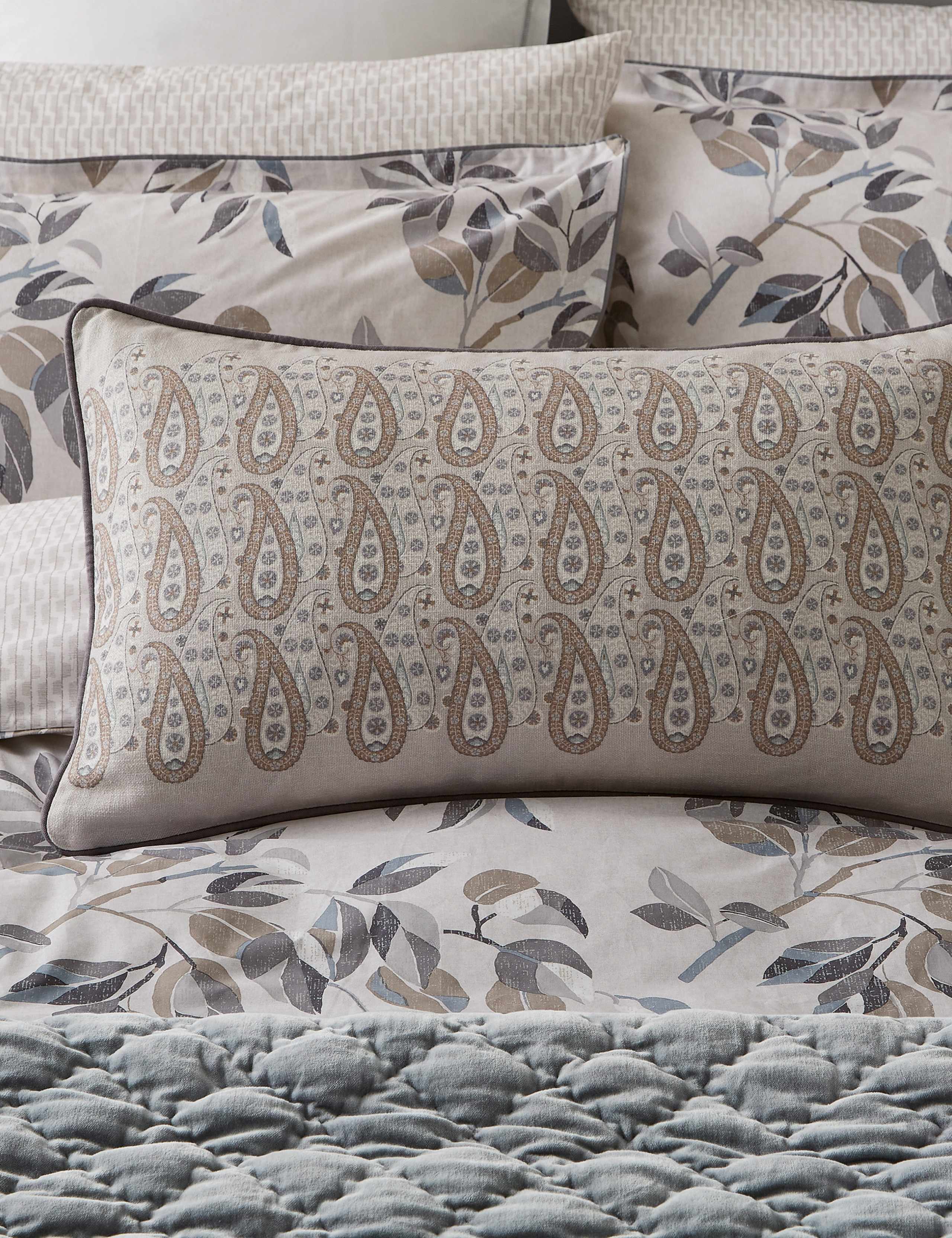 Pure Cotton Paisley Rectangular Cushion 3 of 5