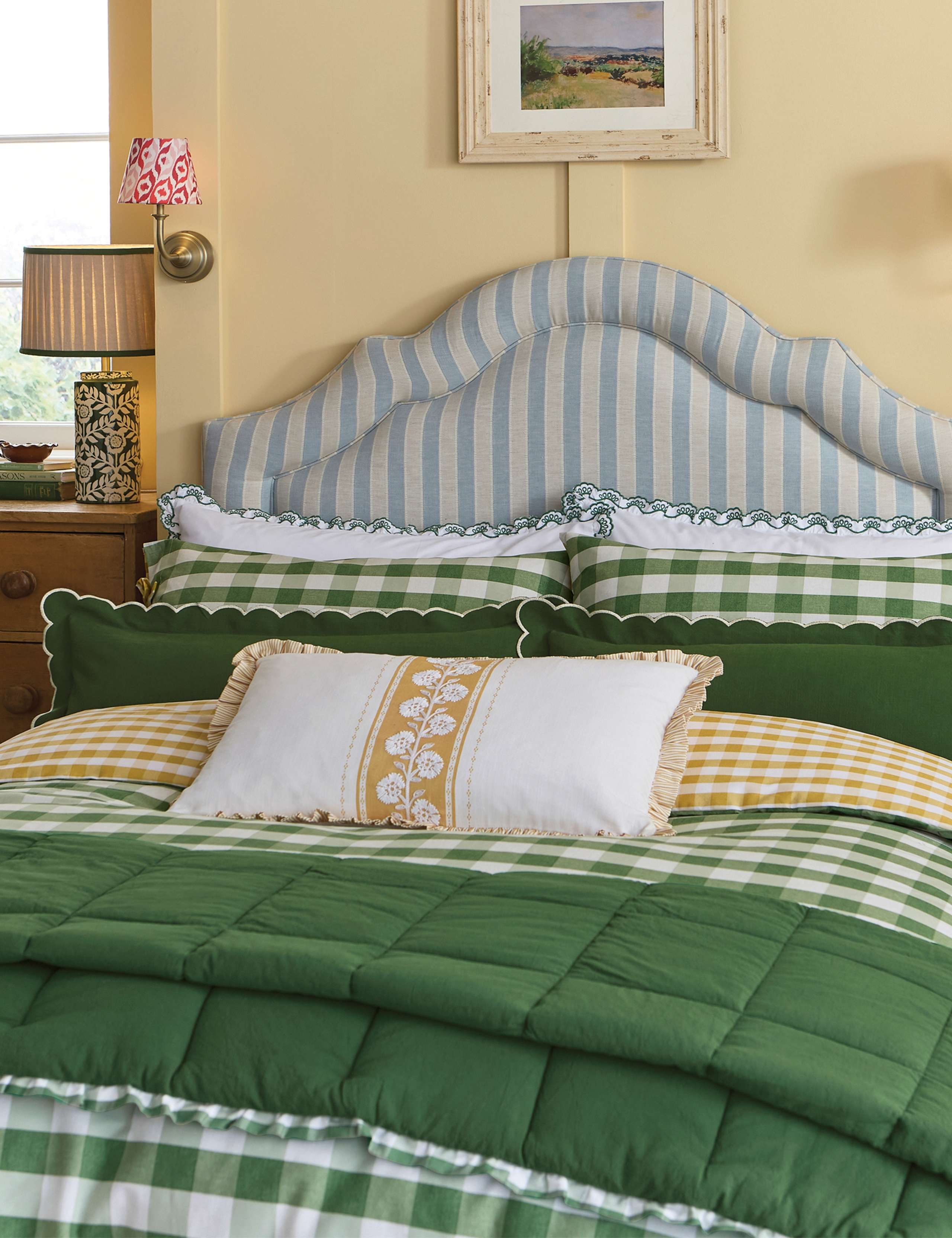 Pure Cotton Orchard Gingham Bedding Set 3 of 6