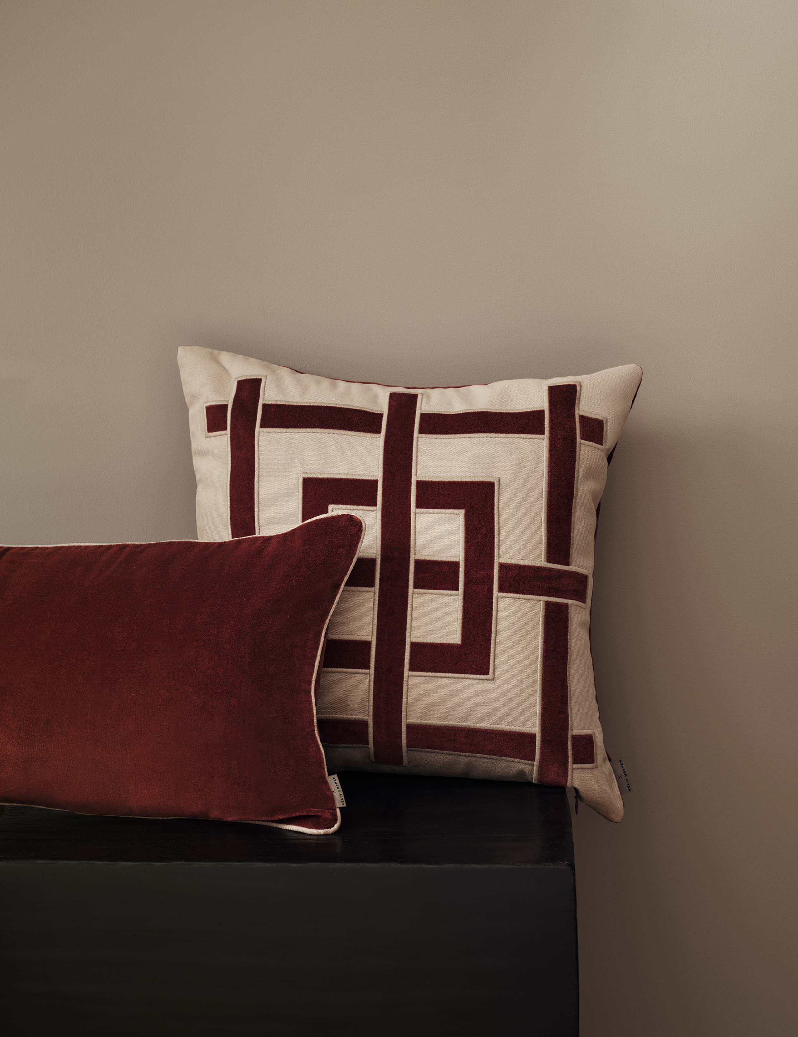 Pure Cotton Geometric Appliqué Cushion 7 of 7