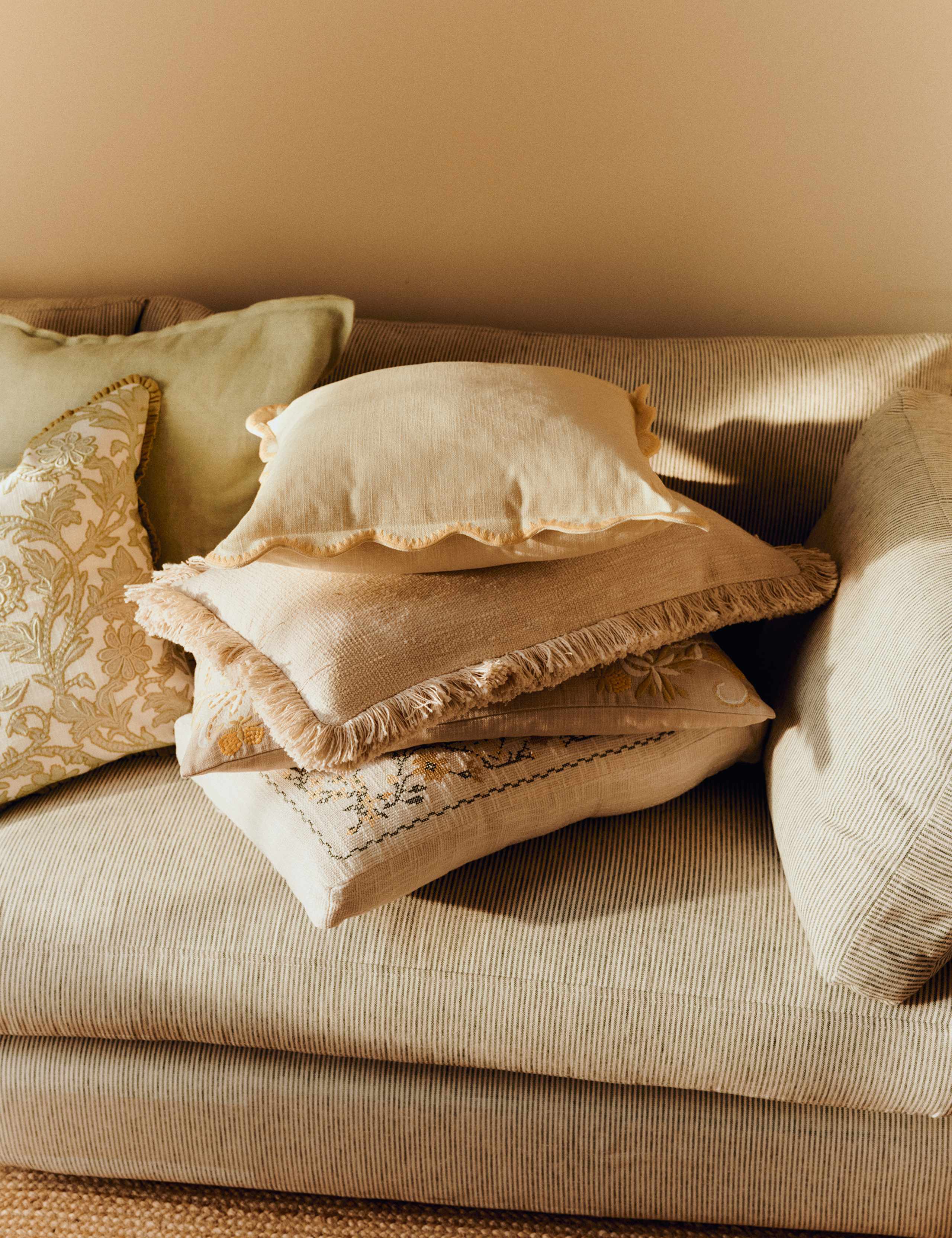 Pure Cotton Floral Embroidered Bolster Cushion 5 of 6