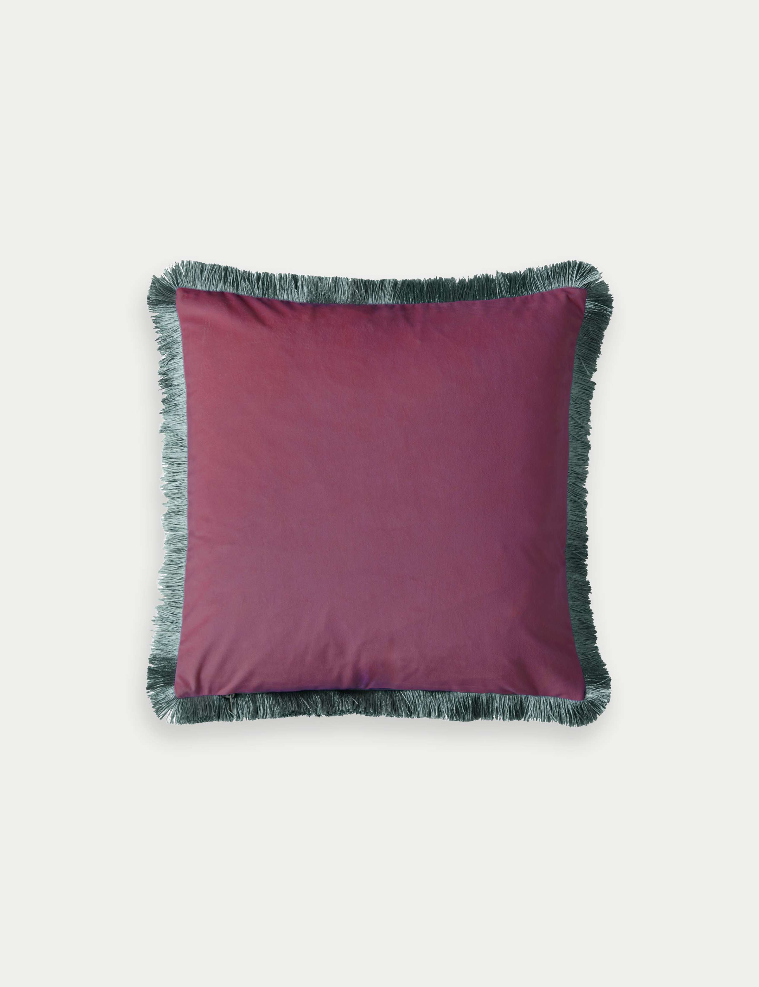 Velvet Bird Fringed Cushion 3 of 3