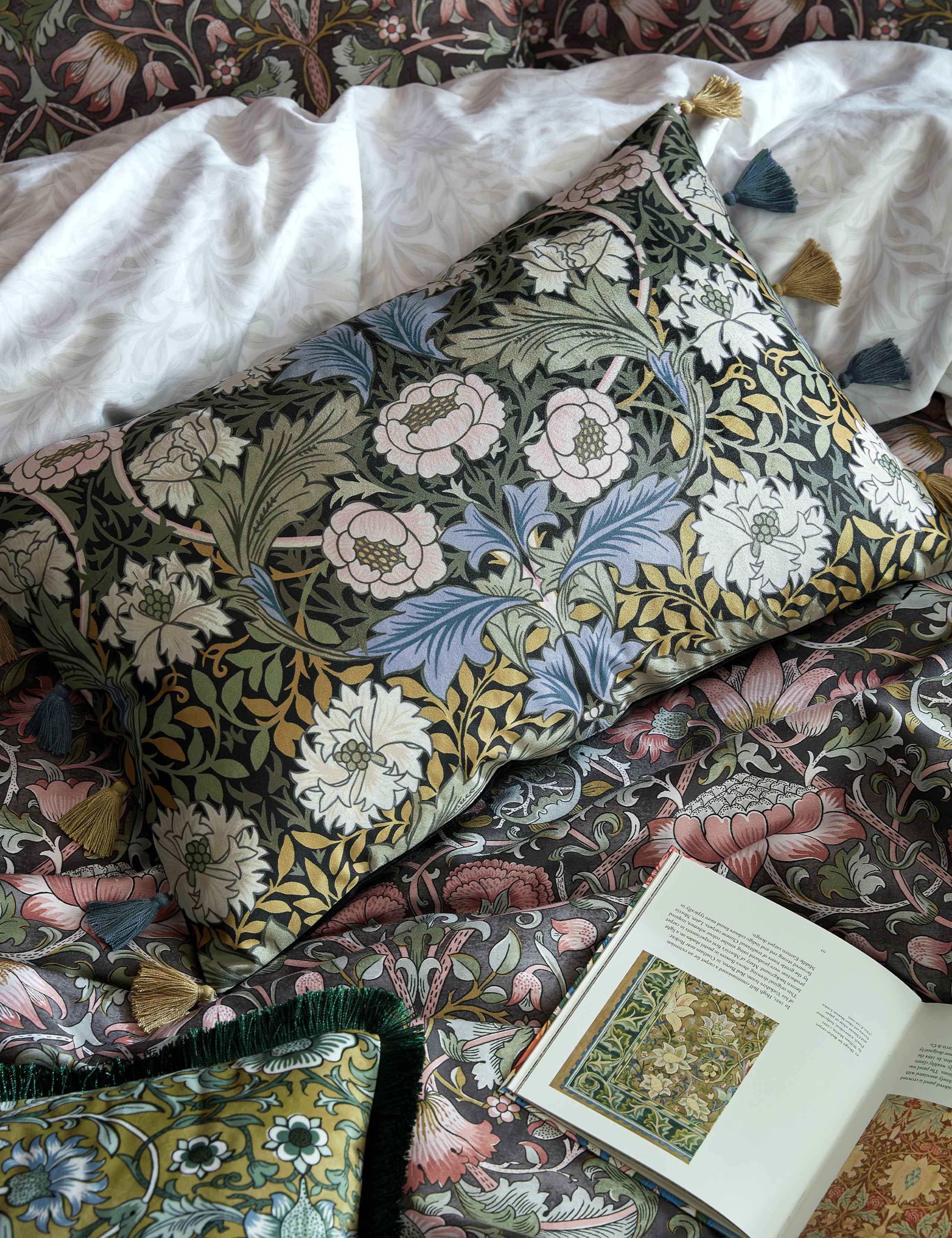 Velvet Myrtle Tassled Bolster Cushion 2 of 4