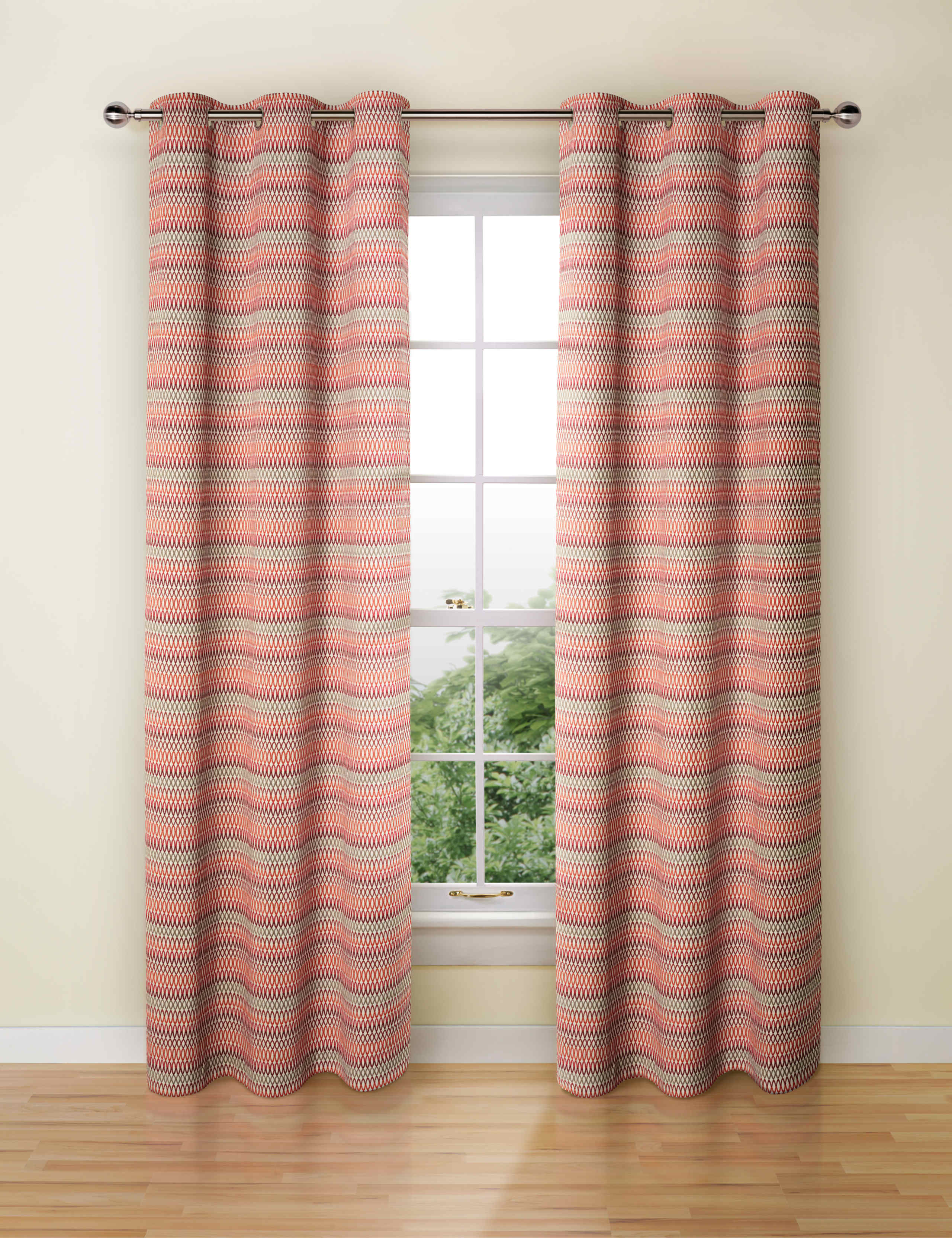 Chenille Geometric Eyelet Curtains 1 of 2