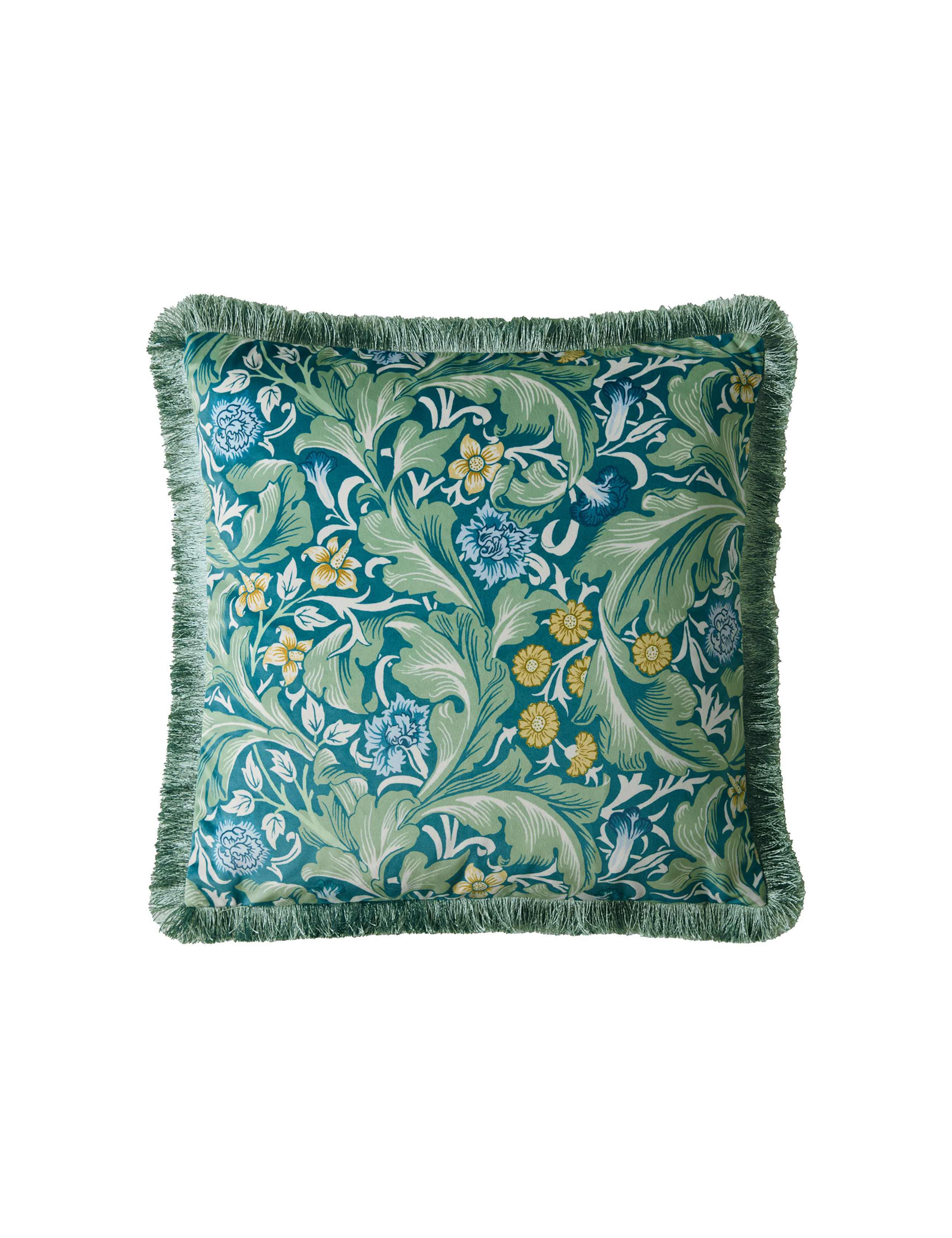 Velvet Leicester Fringed Cushion 2 of 3