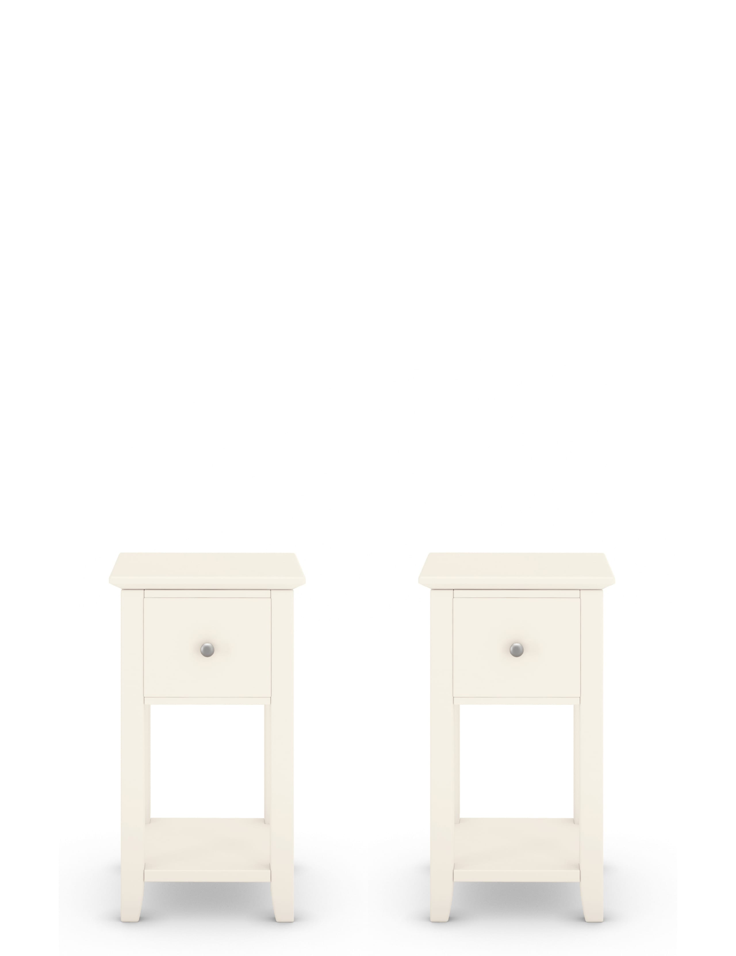 Set of 2 Hastings Ivory Small Bedside Tables 1 of 10