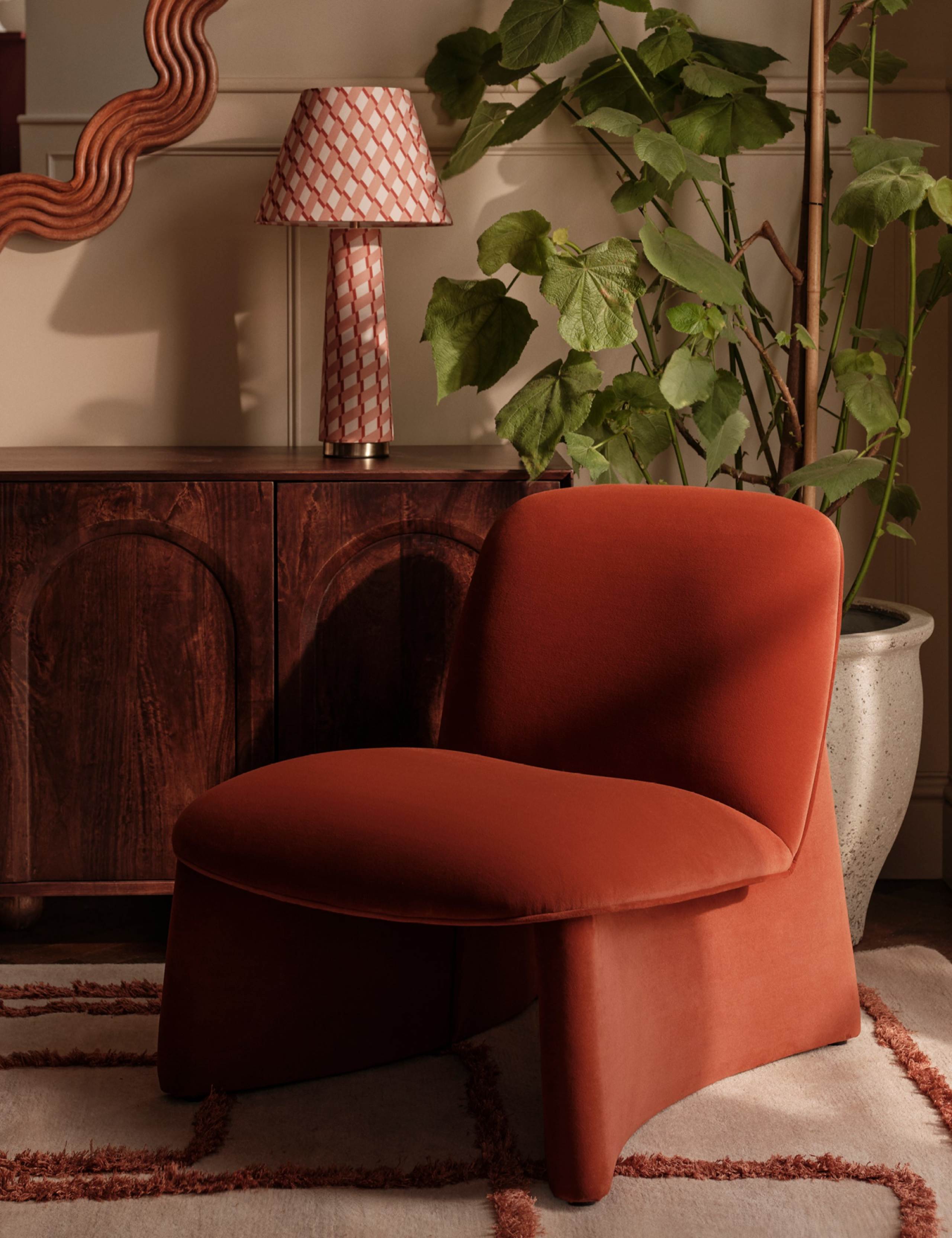 Slipper Velvet Accent Chair 7 of 7