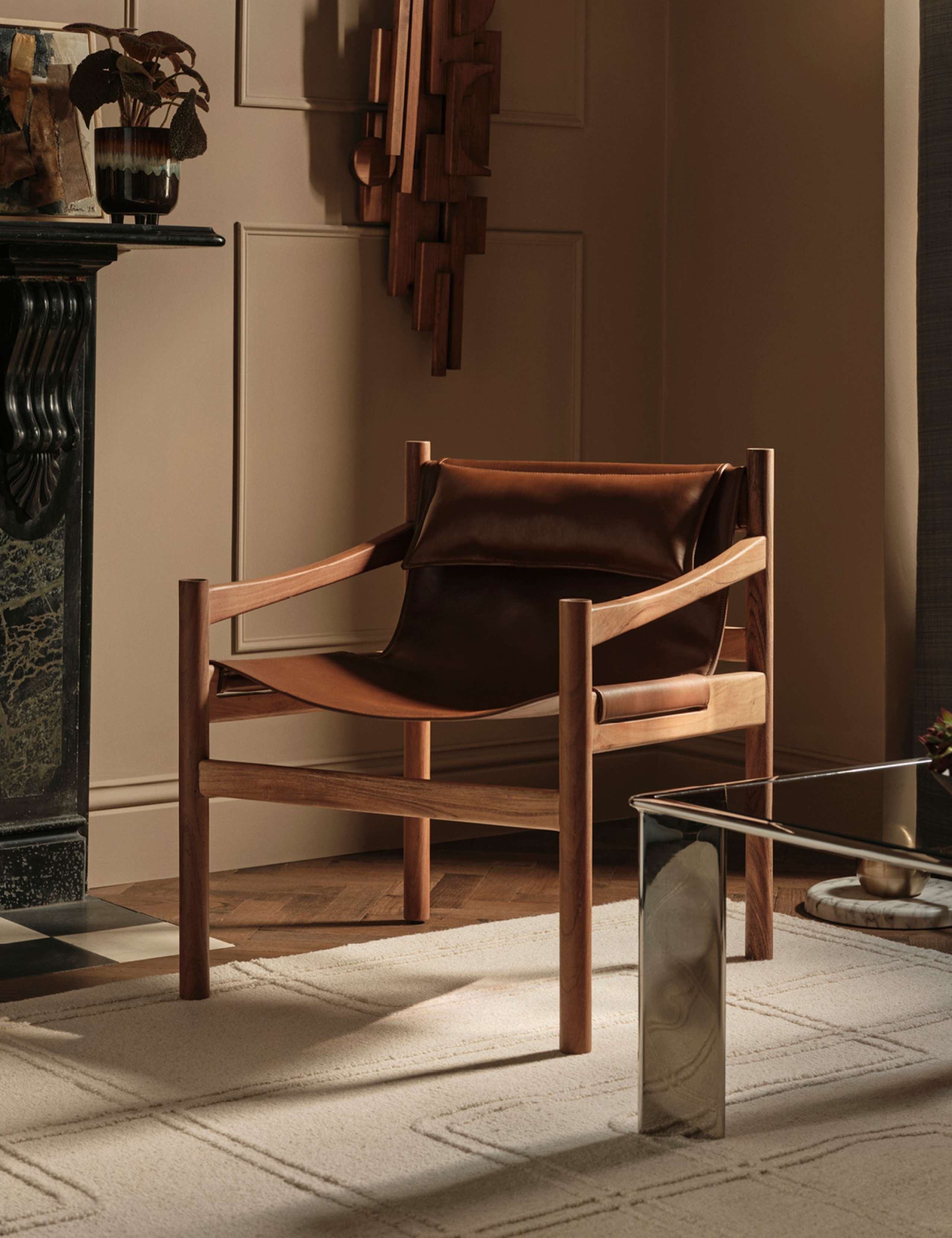 Oskar Faux Leather Accent Chair 9 of 9