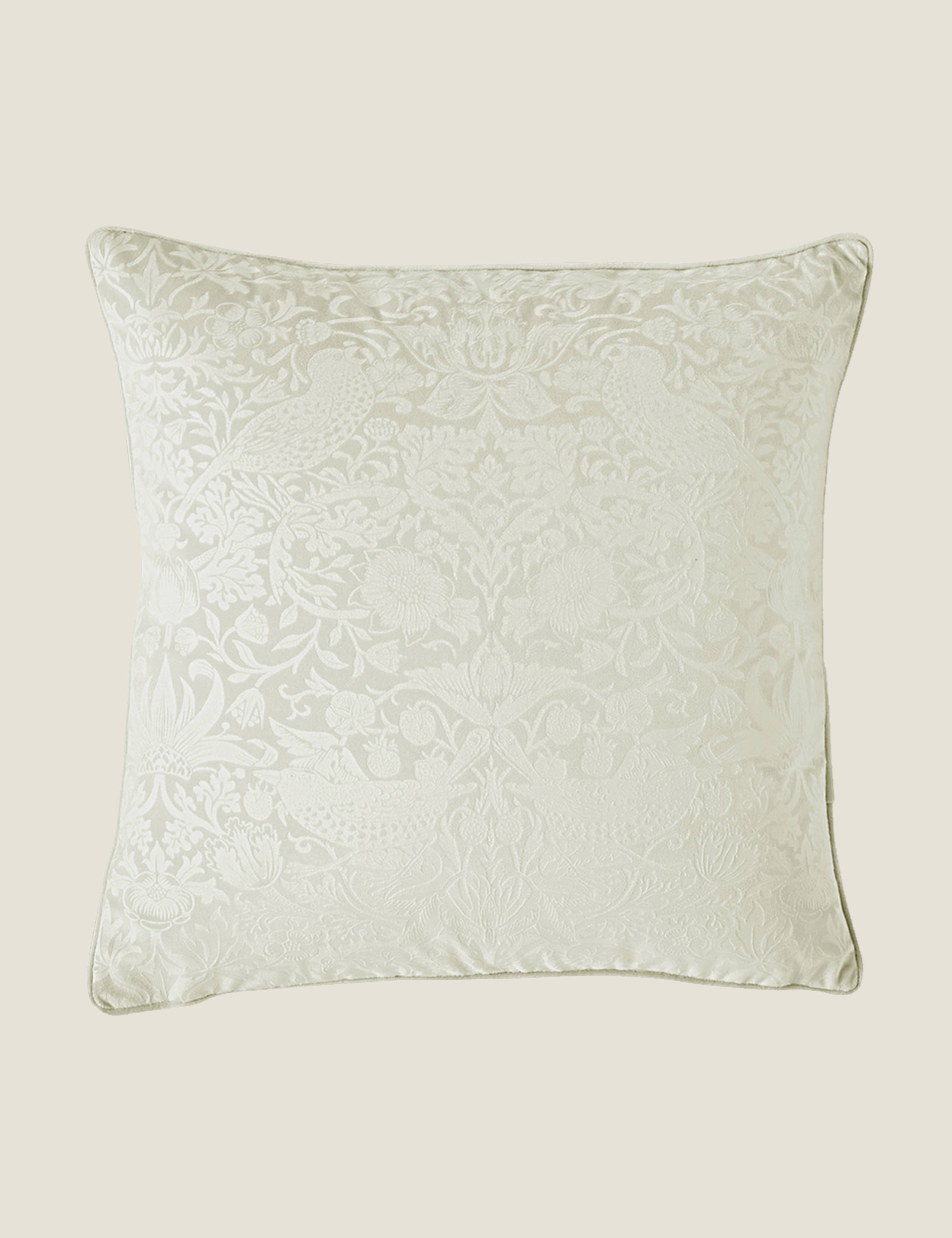 Velvet Strawberry Thief Cushion 1 of 3