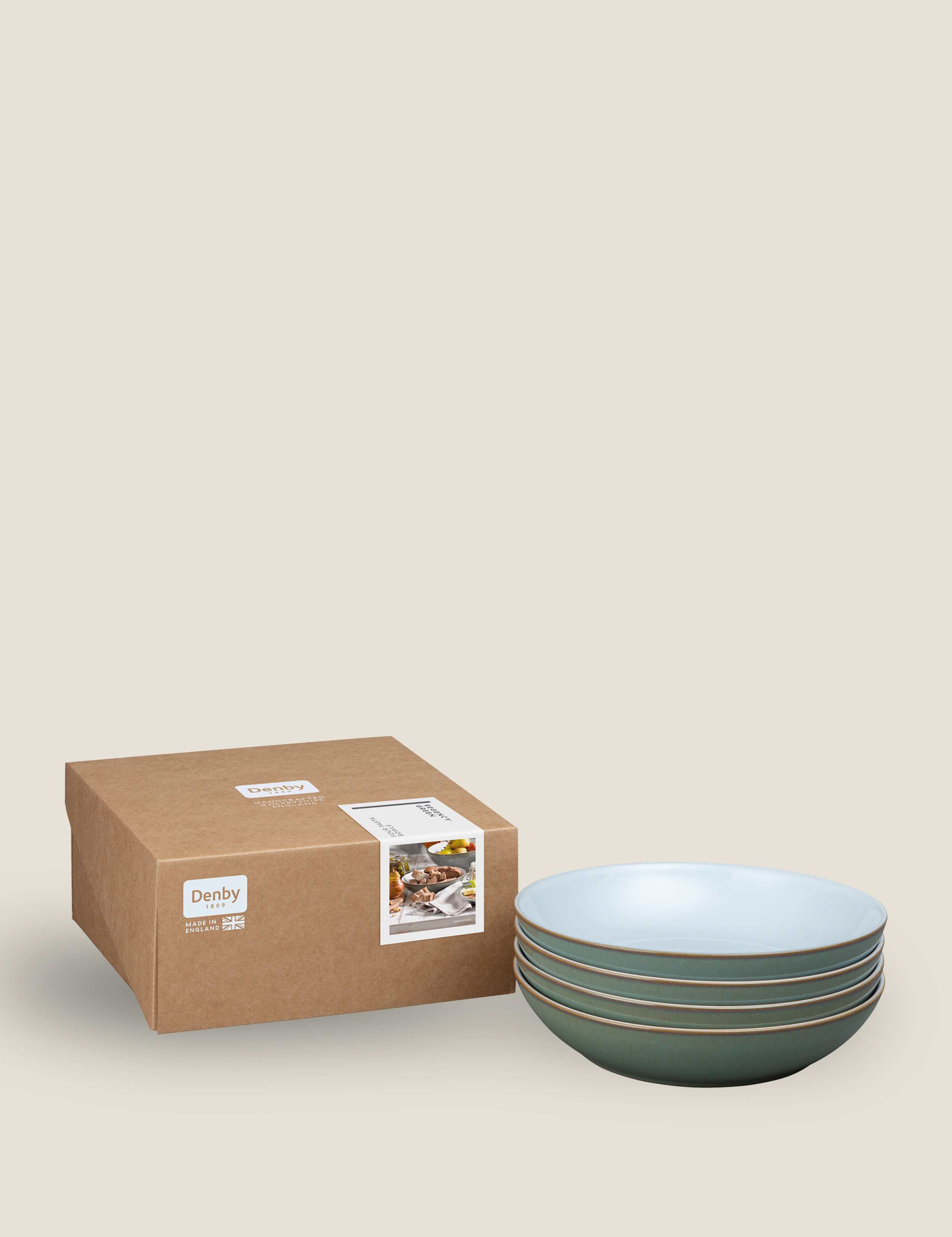 Set of 4 Regency Green Pasta Bowls 2 of 5