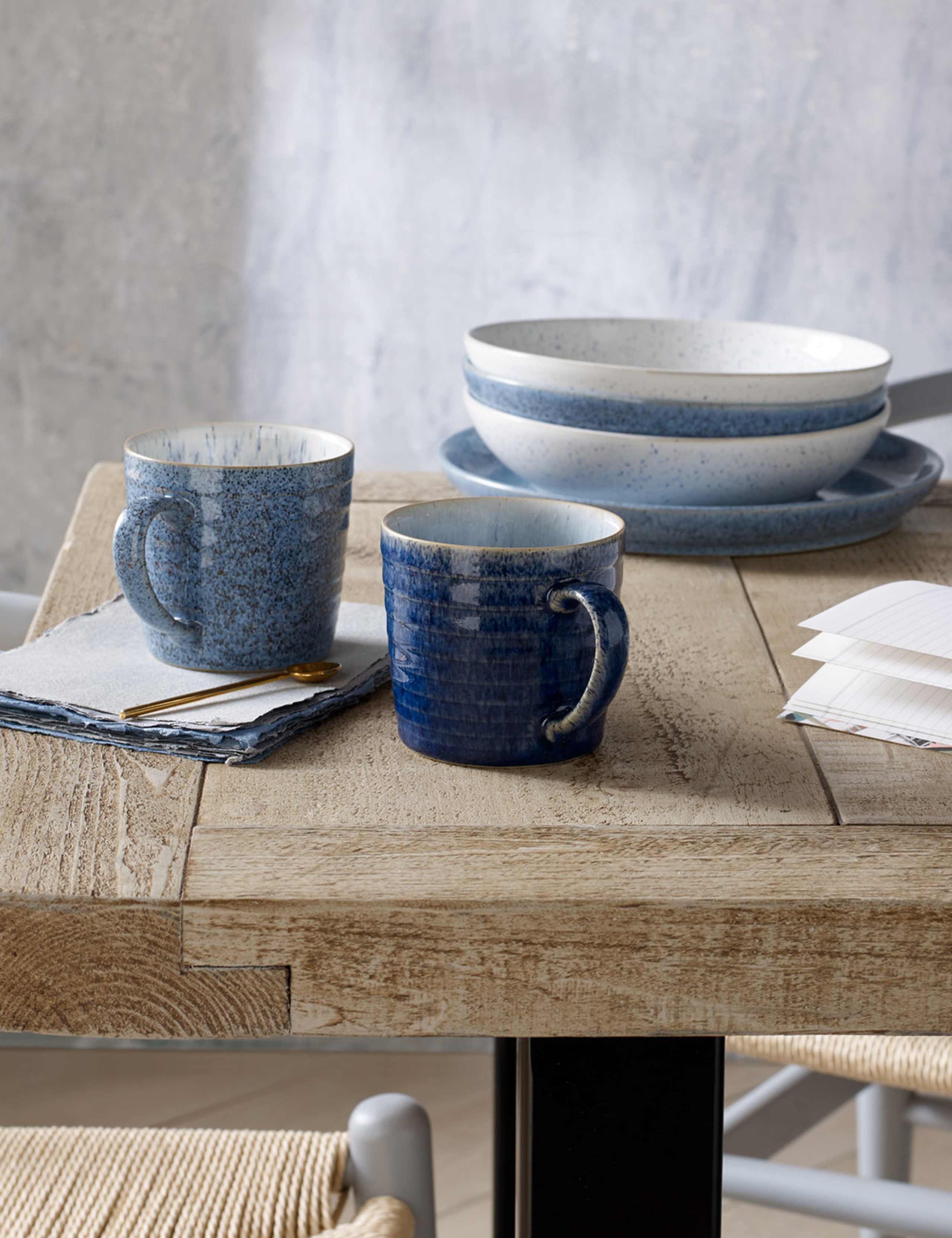 Set of 2 Studio Blue Ridged Mugs 4 of 5