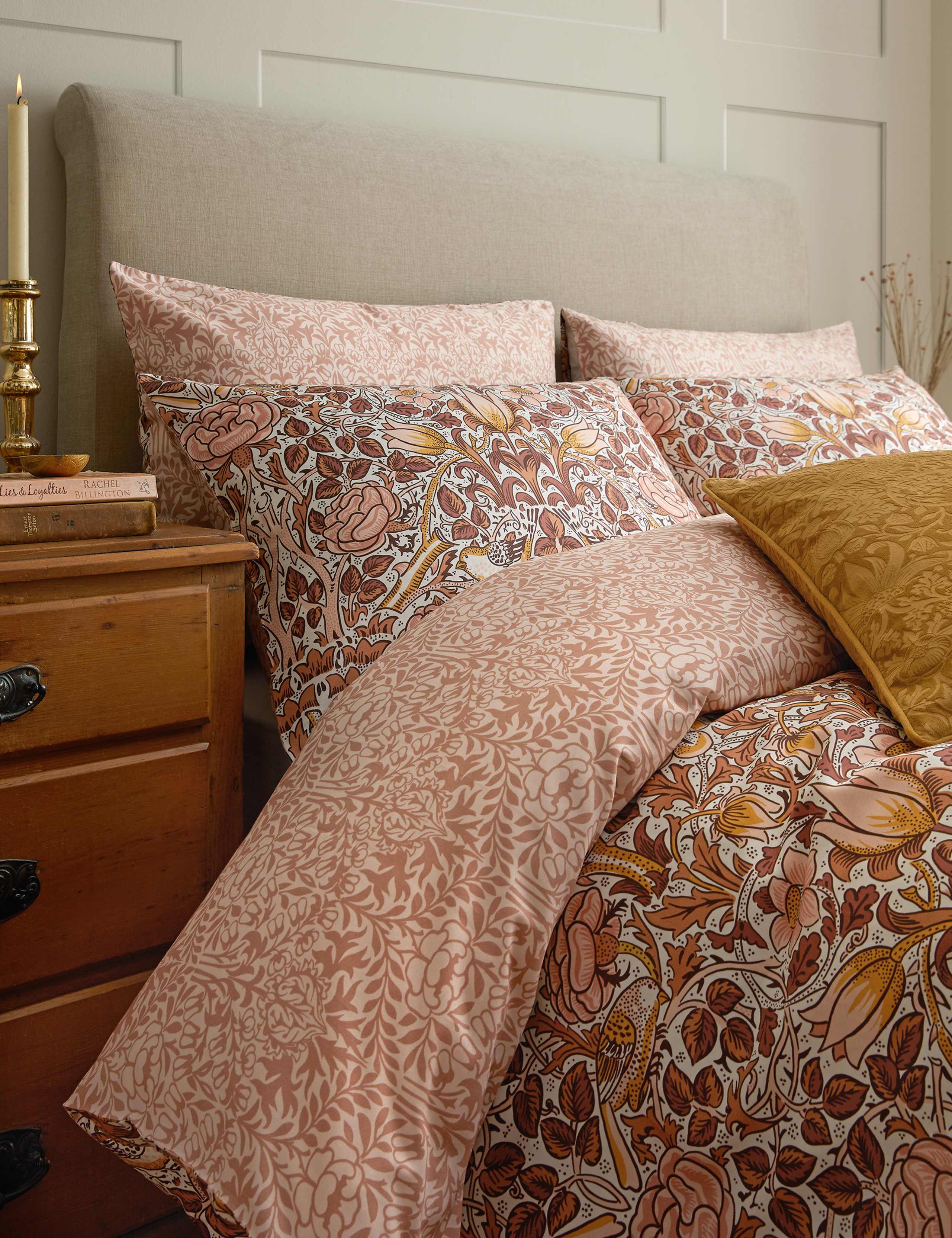Pure Cotton Sateen Rose Bedding Set 3 of 8