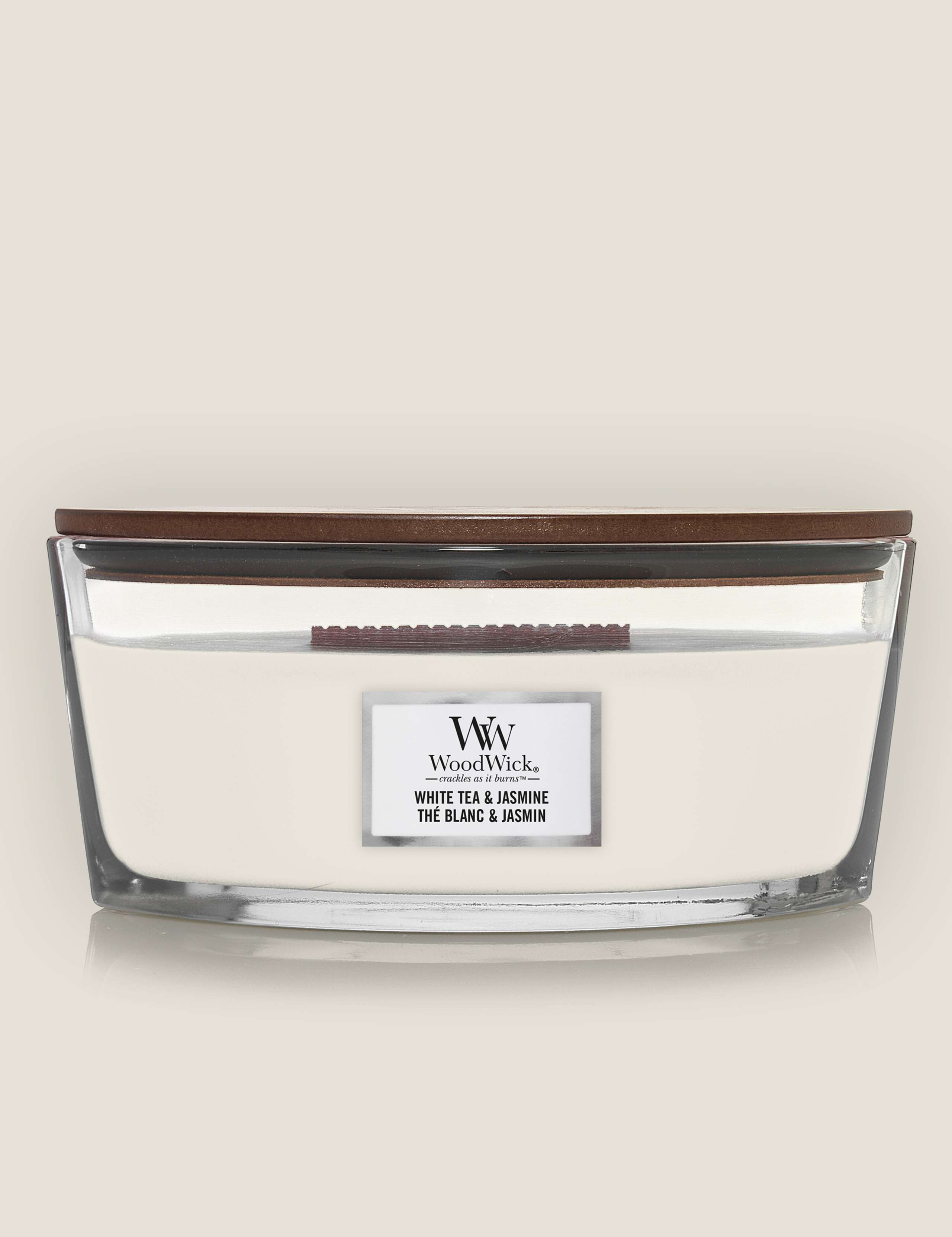 White Tea & Jasmine Scented Candle with Crackle Wick 1 of 3