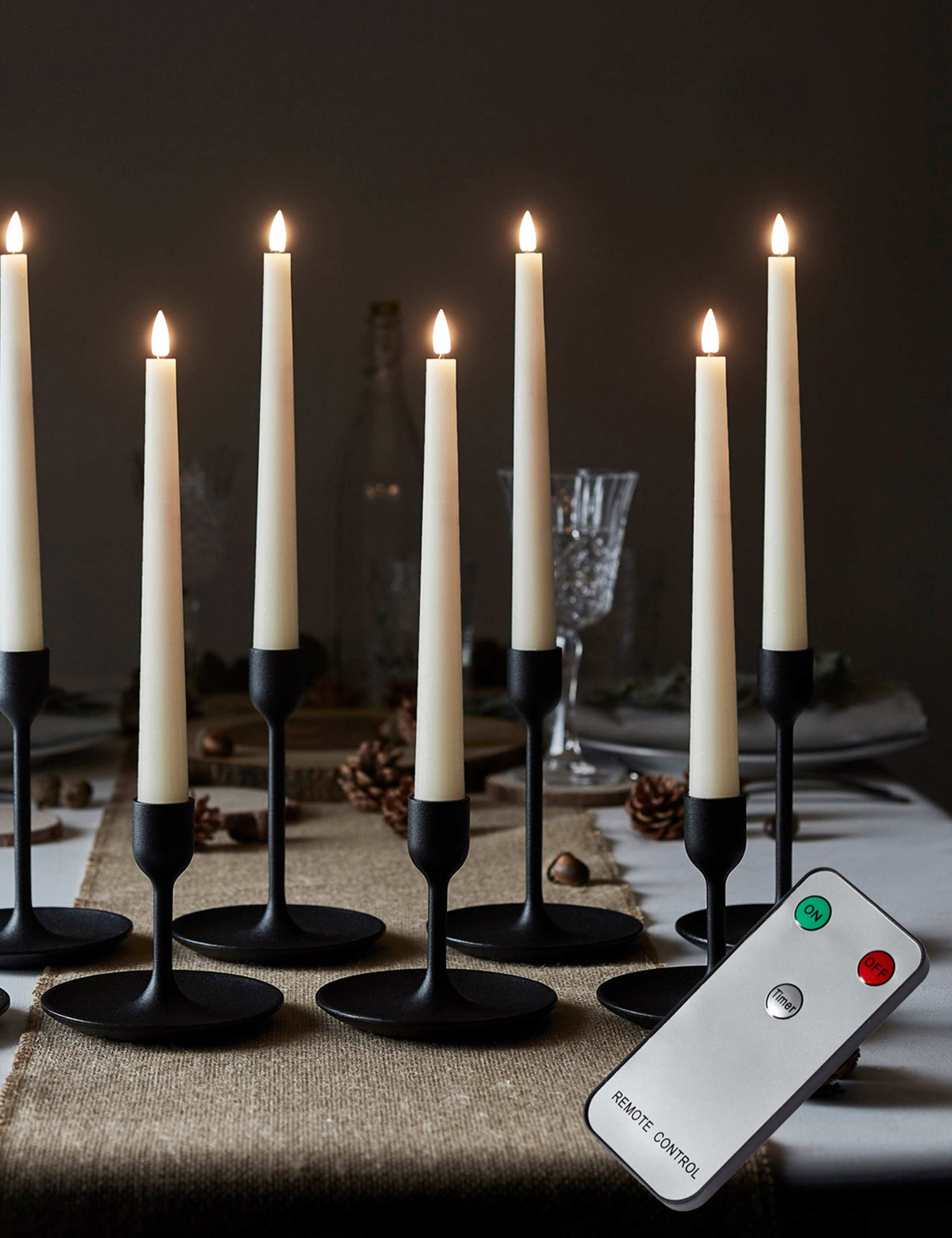 Set of 8 TruGlow® Taper LED Candles 2 of 2