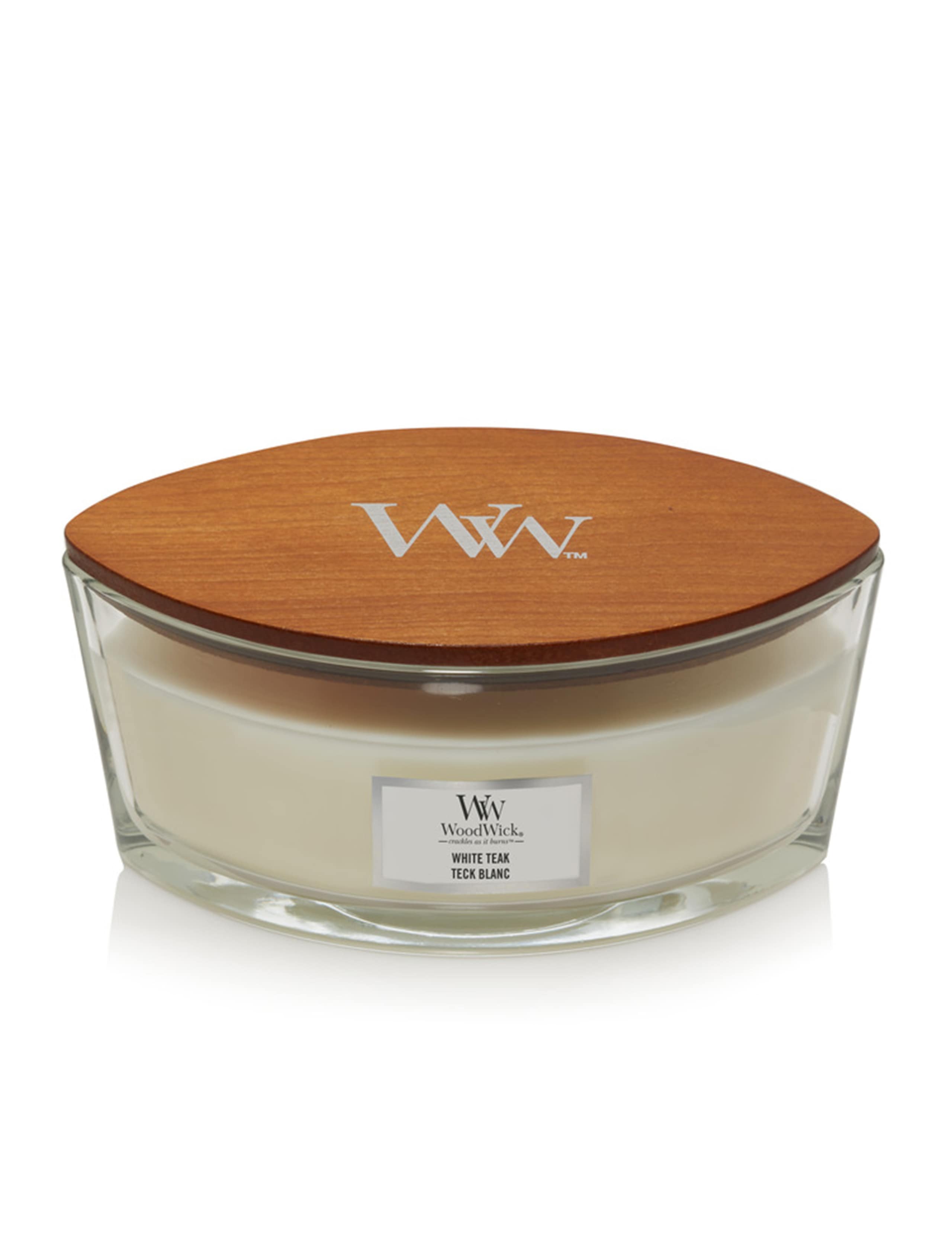 Ellipse White Teak Jar Candle 4 of 5