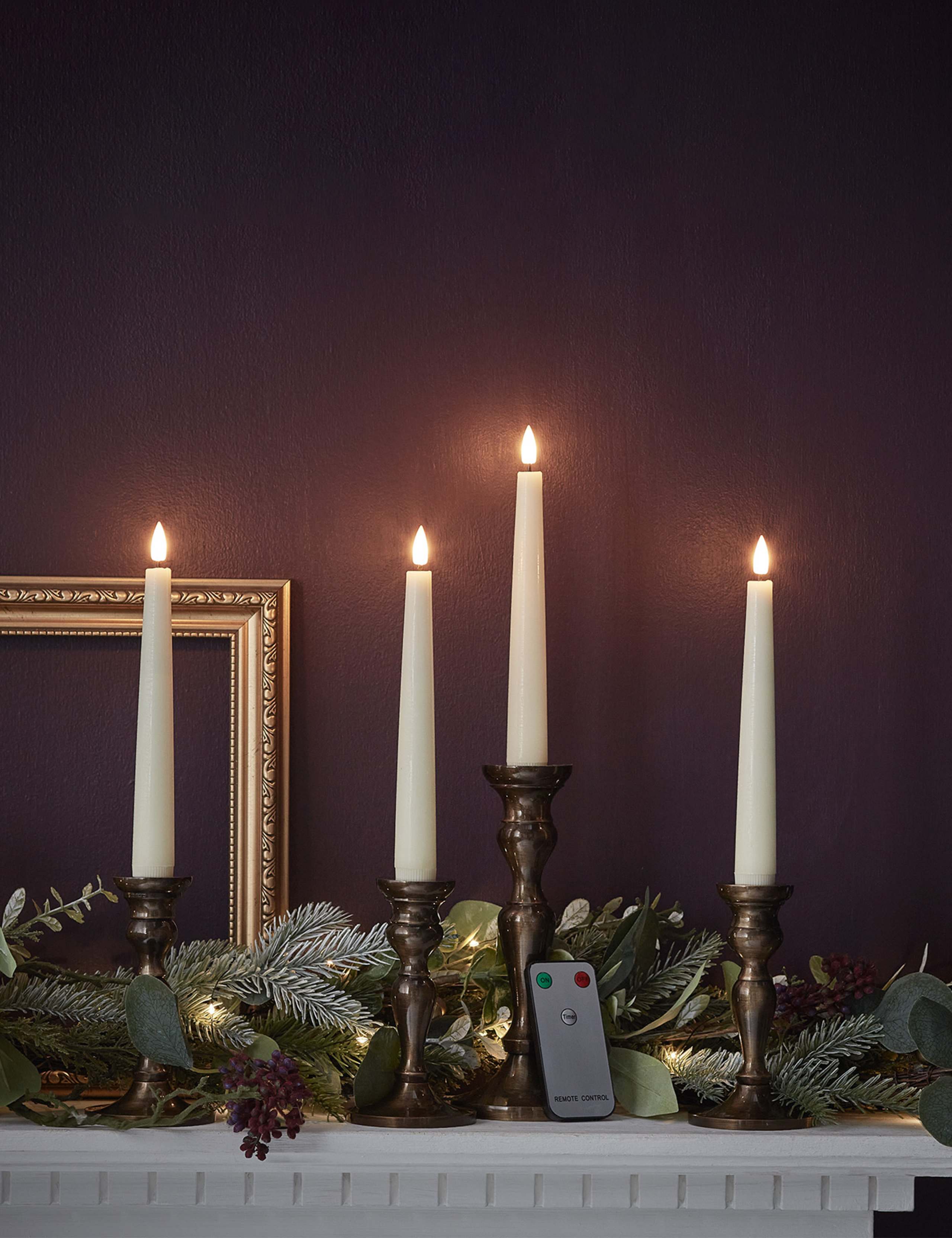 Set of 4 TruGlow® Short LED Taper Candles 4 of 4