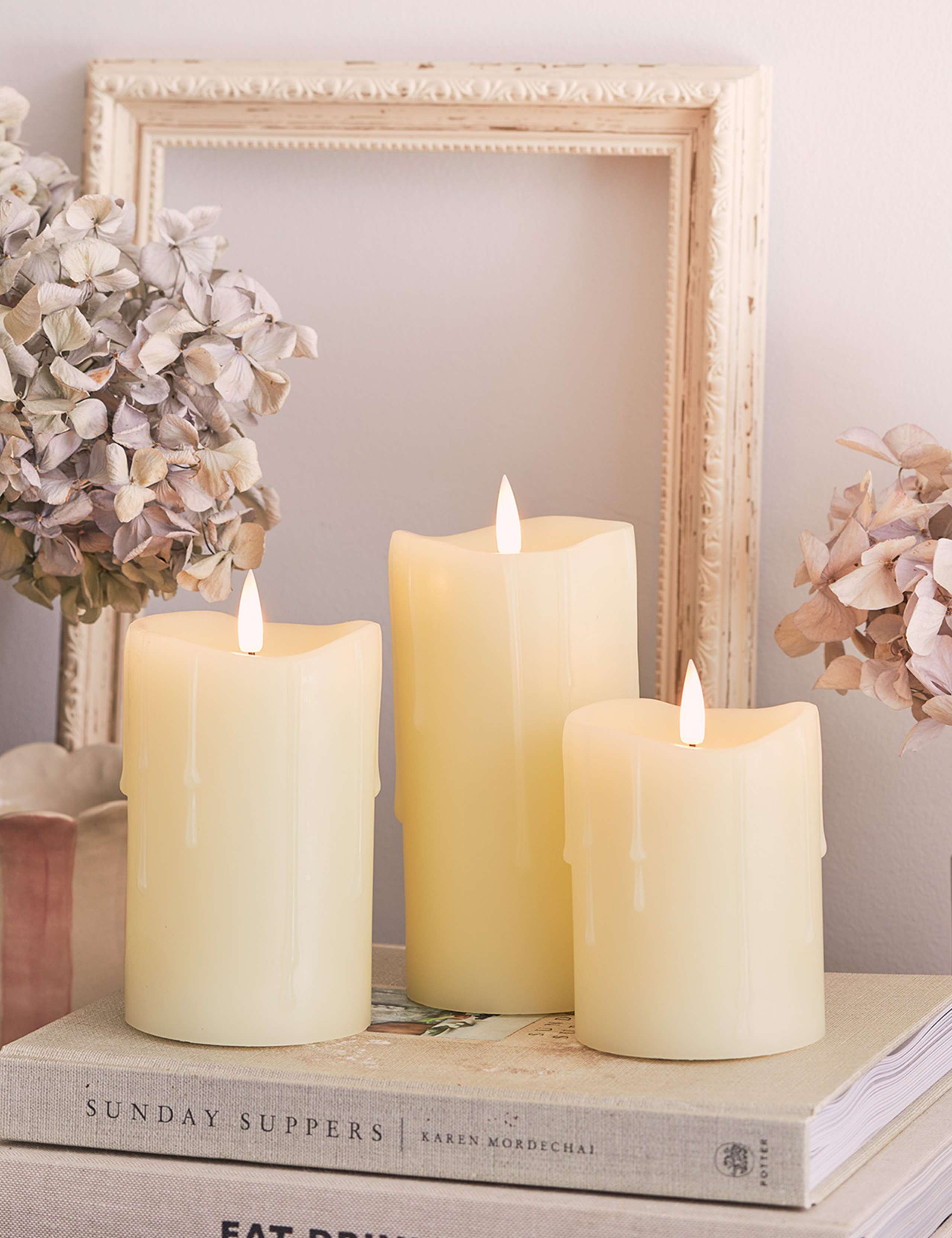 Set of 3 TruGlow® Dripping Wax Pillar Candles 2 of 6