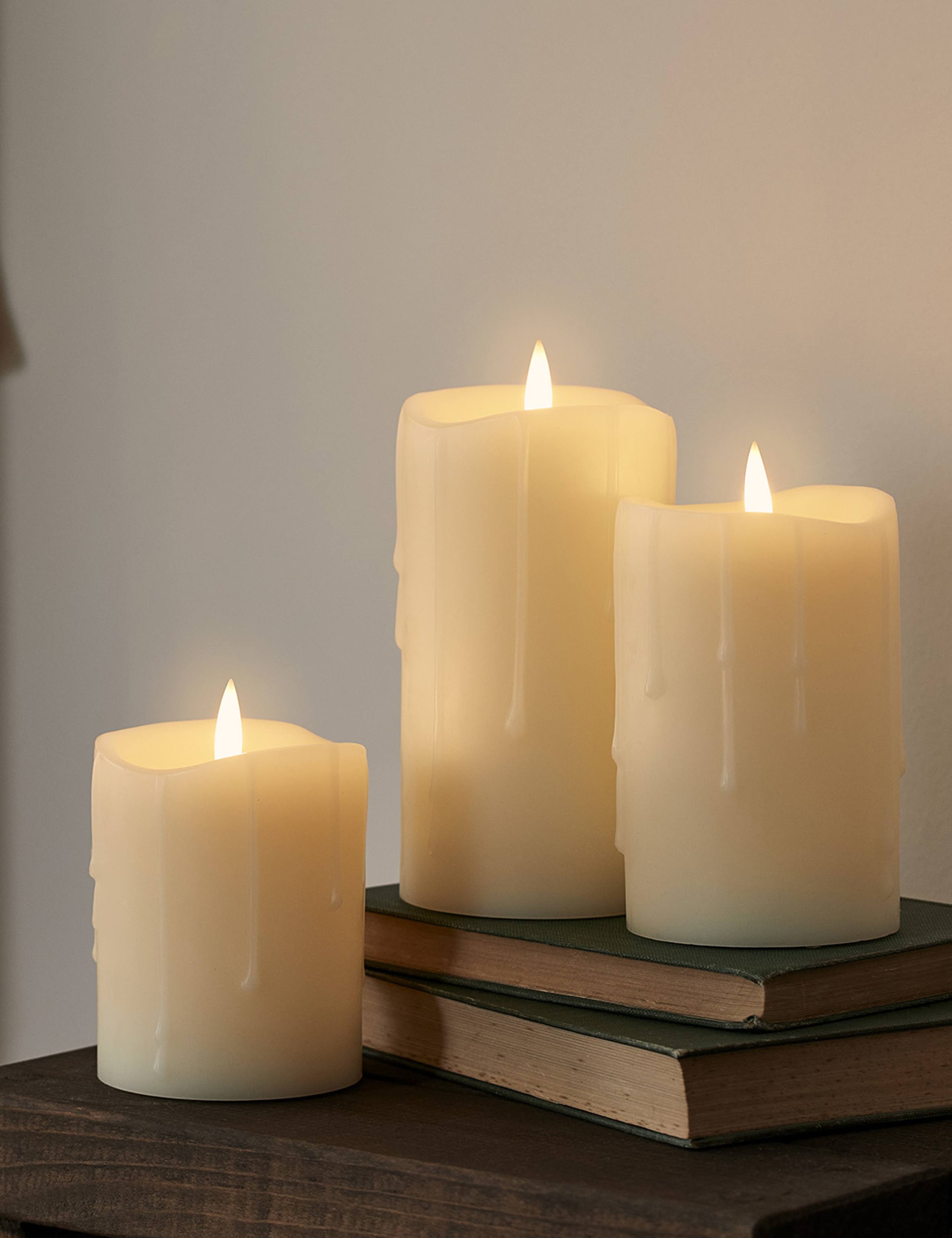 Set of 3 TruGlow® Dripping Wax Pillar Candles 3 of 6