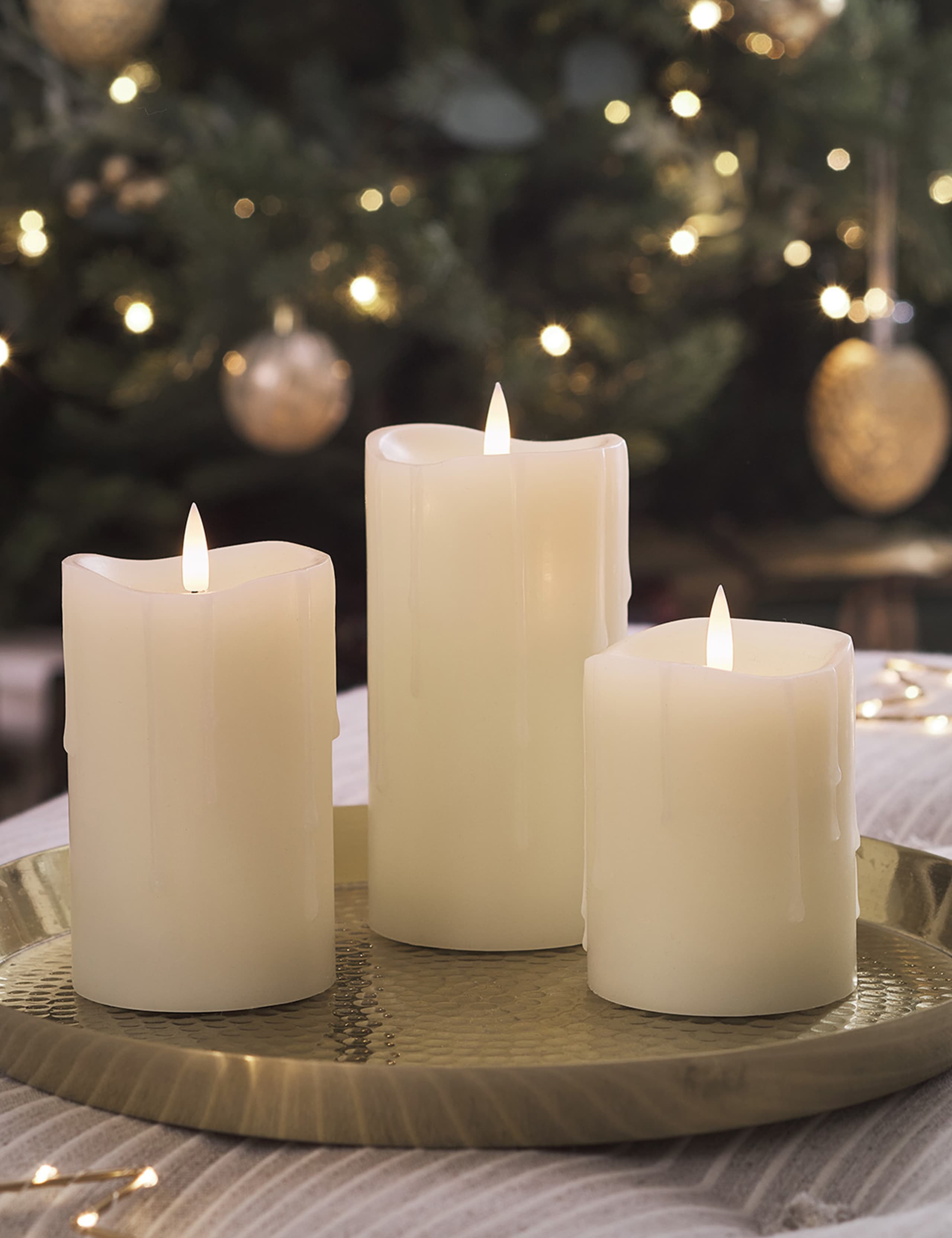 Set of 3 TruGlow® Dripping Wax Pillar Candles 5 of 6