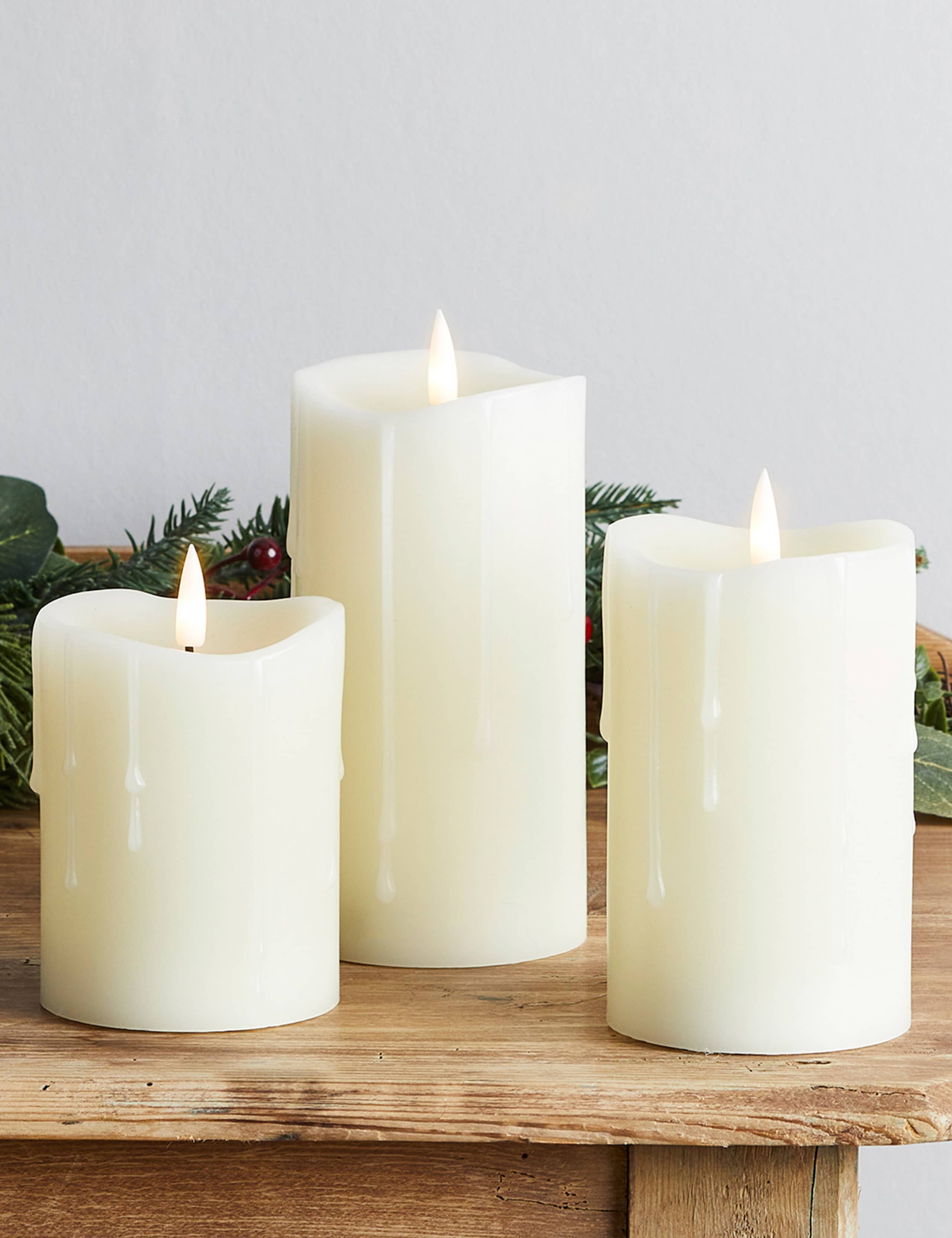 Set of 3 TruGlow® Dripping Wax Pillar Candles 6 of 6