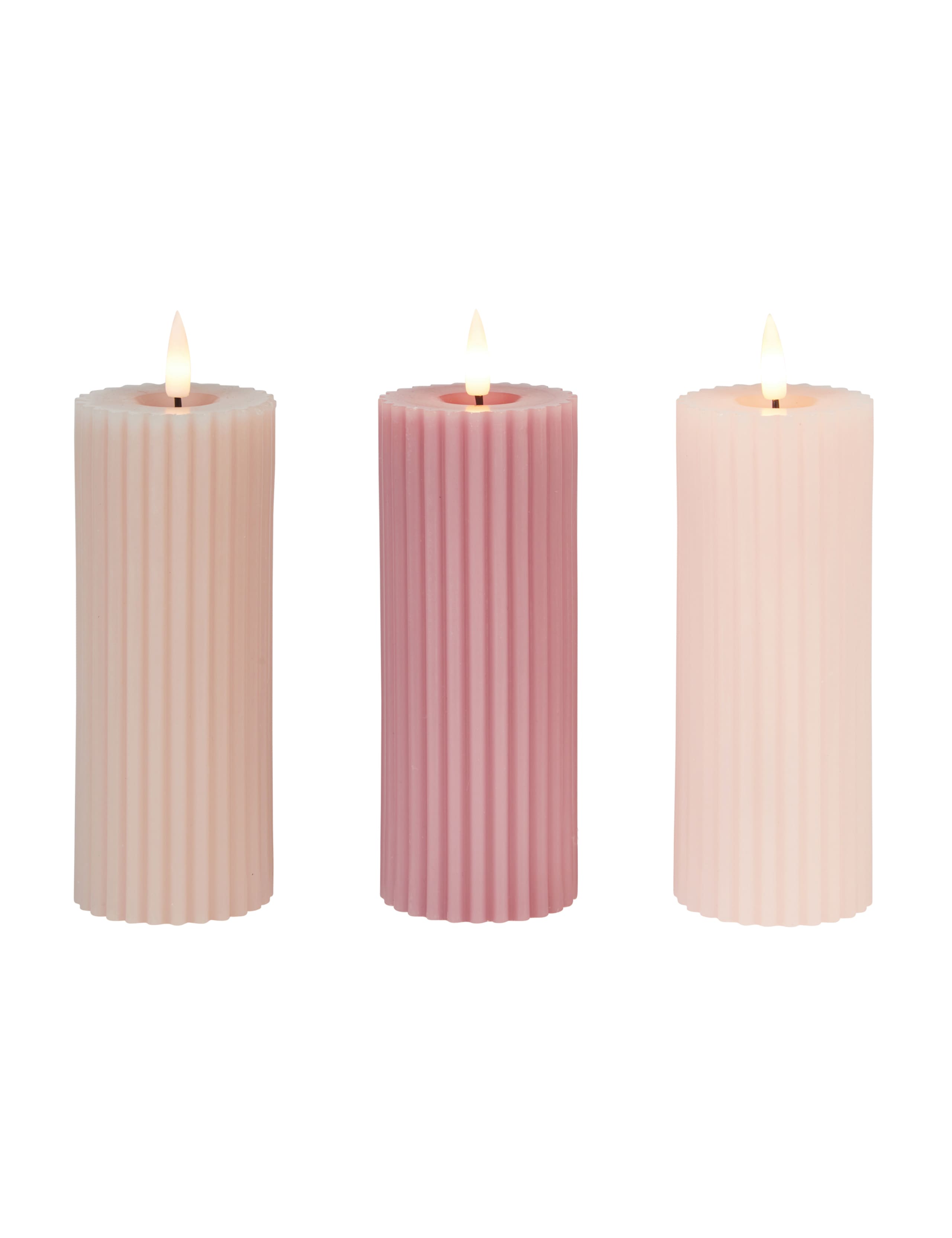 Set of 3 TruGlow® Fluted Wax LED Candles 3 of 3