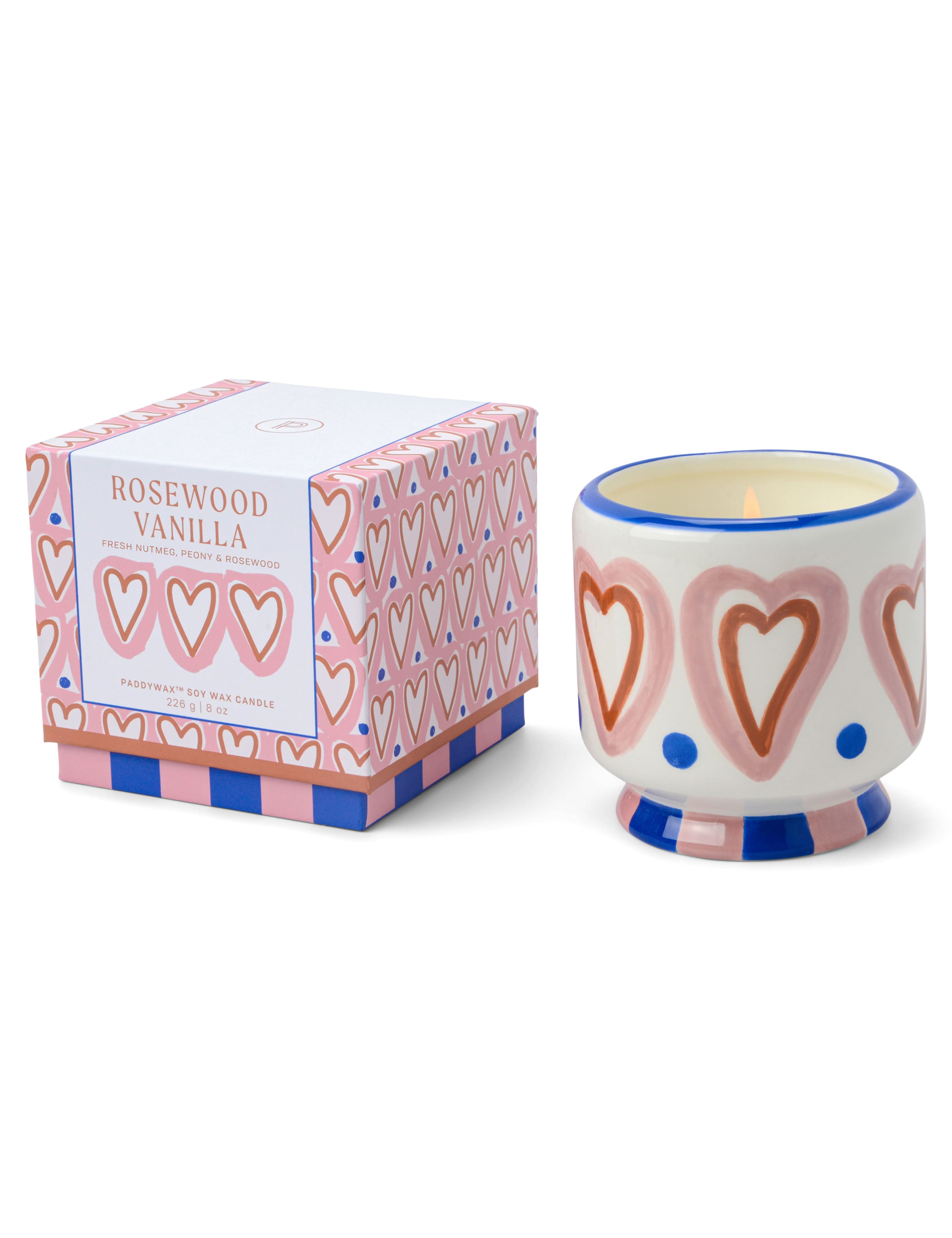 Adopo Hearts Rosewood Vanilla Ceramic Candle 226g 2 of 3