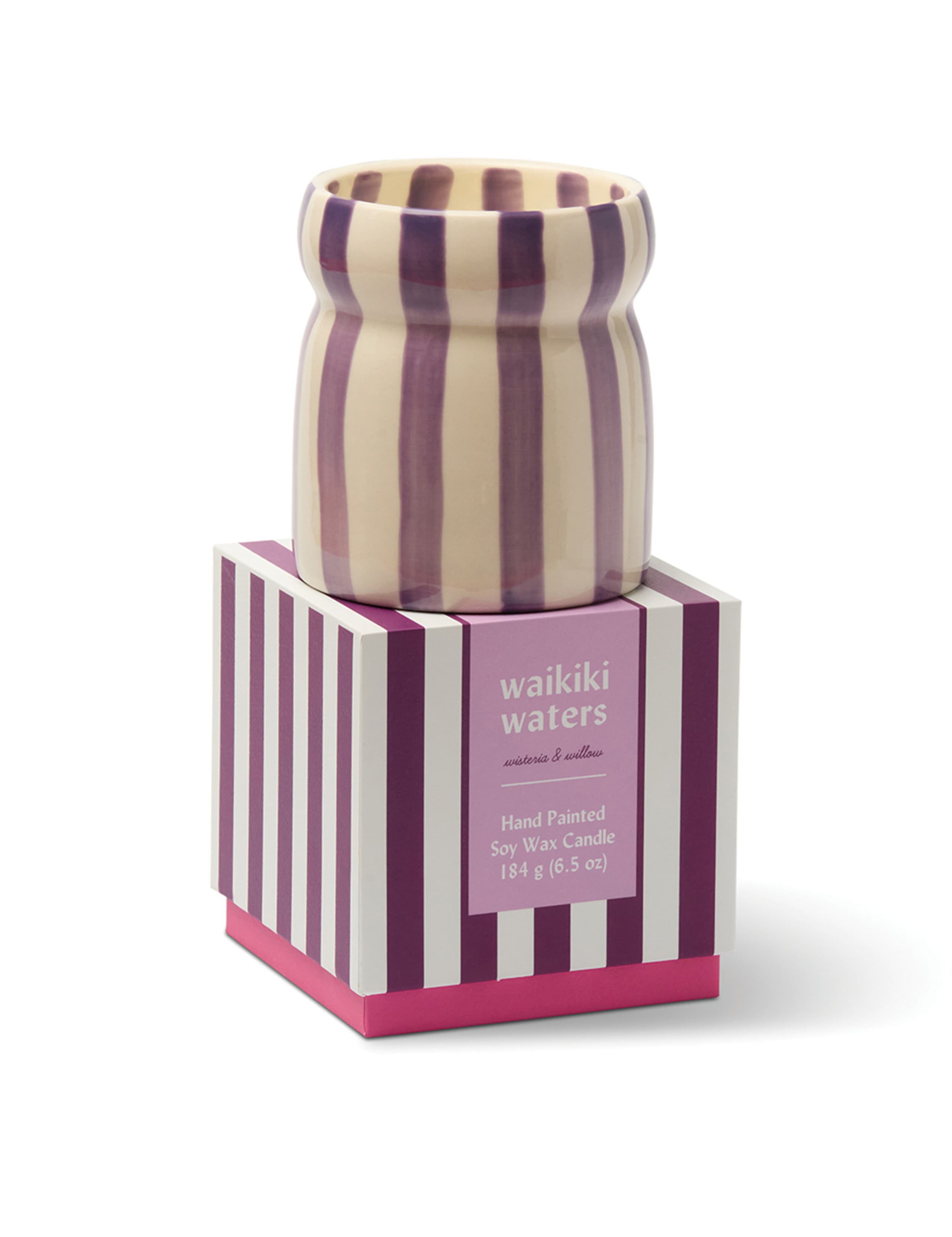 Cabana Waikiki Waters Striped Ceramic Boxed Candle 184g 3 of 4