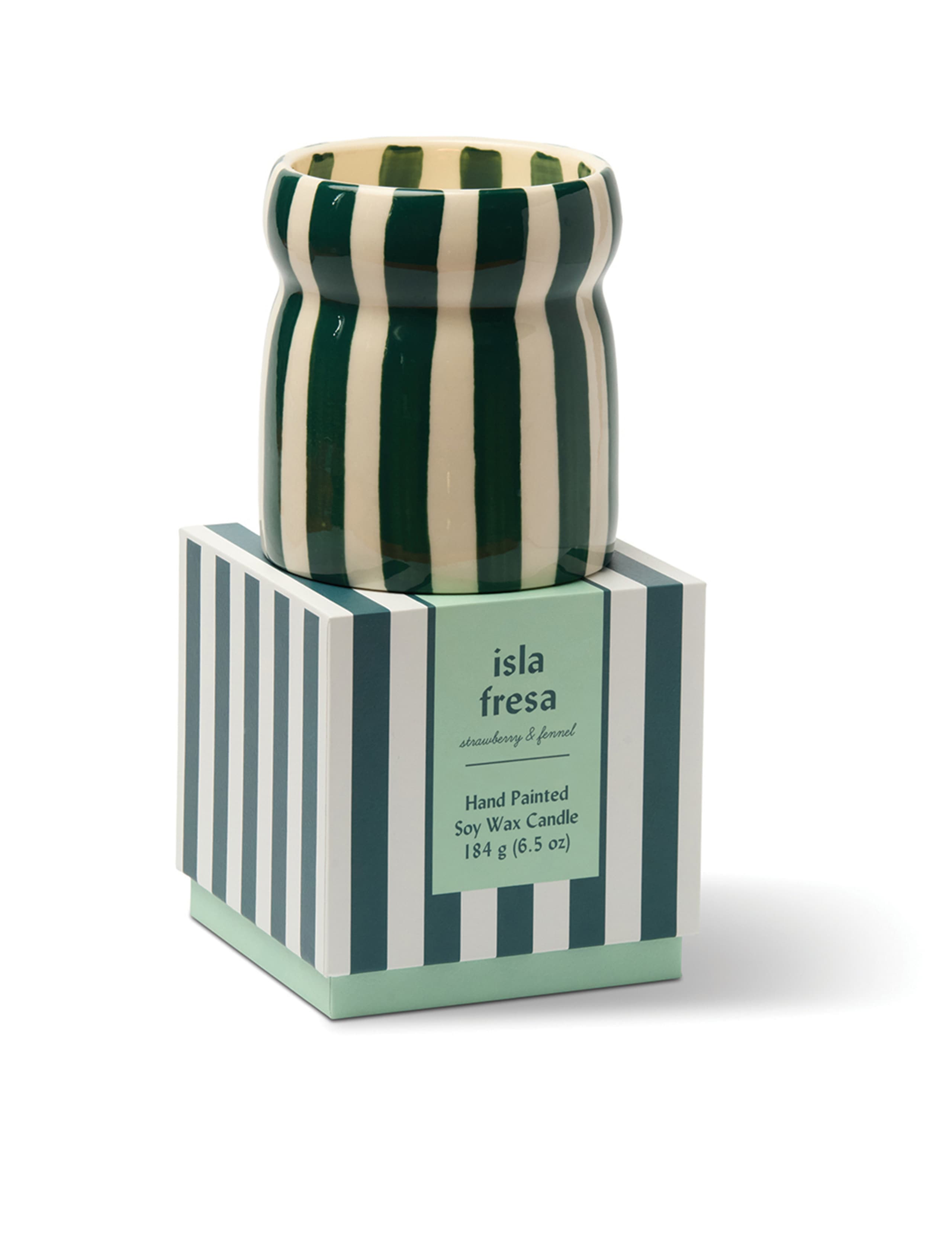Cabana Isla Fresa Striped Ceramic Boxed Candle 184g 3 of 4